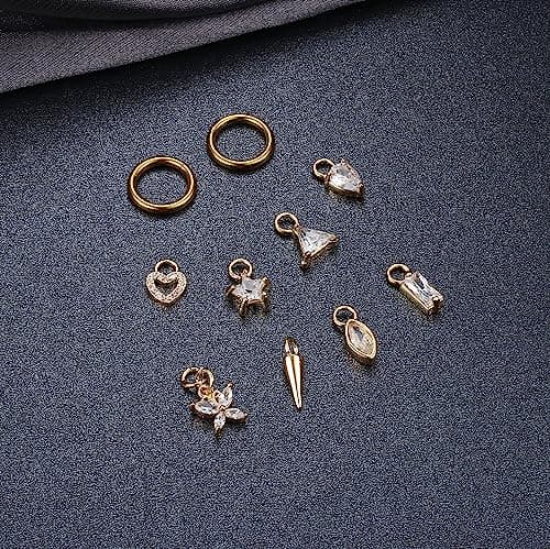 Adramata Piercing Nombril Acier Chirurgical pour Femme Grossesse Anneaux Recycled Claim 14G 100% Écologique