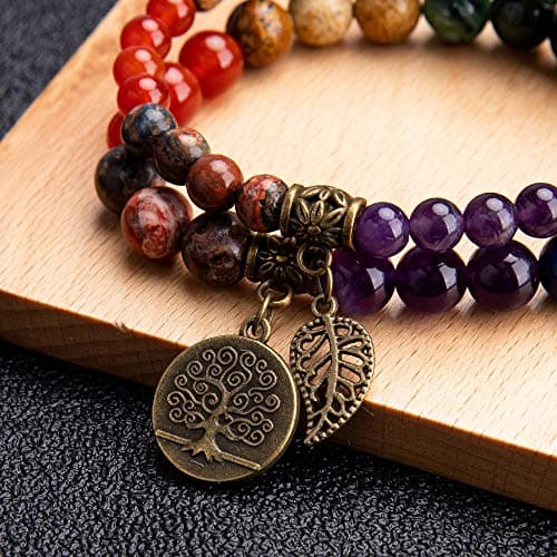 Parfum Bracelet Chakra En Pierre Naturelle - Bracelet Perles Naturelles Pour Femme - Ensemble De Deux Bracelets Avec Acc