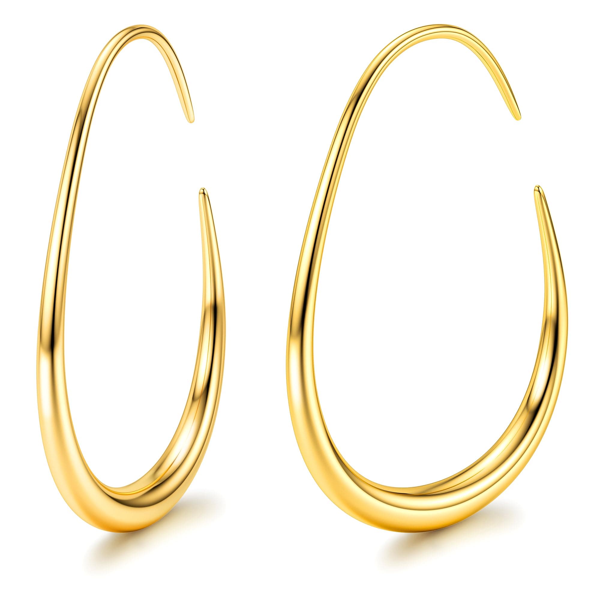 Adramata Boucles d'oreille Créole Femme Acier Inoxydable Hypoallergénique Recycled 30MM