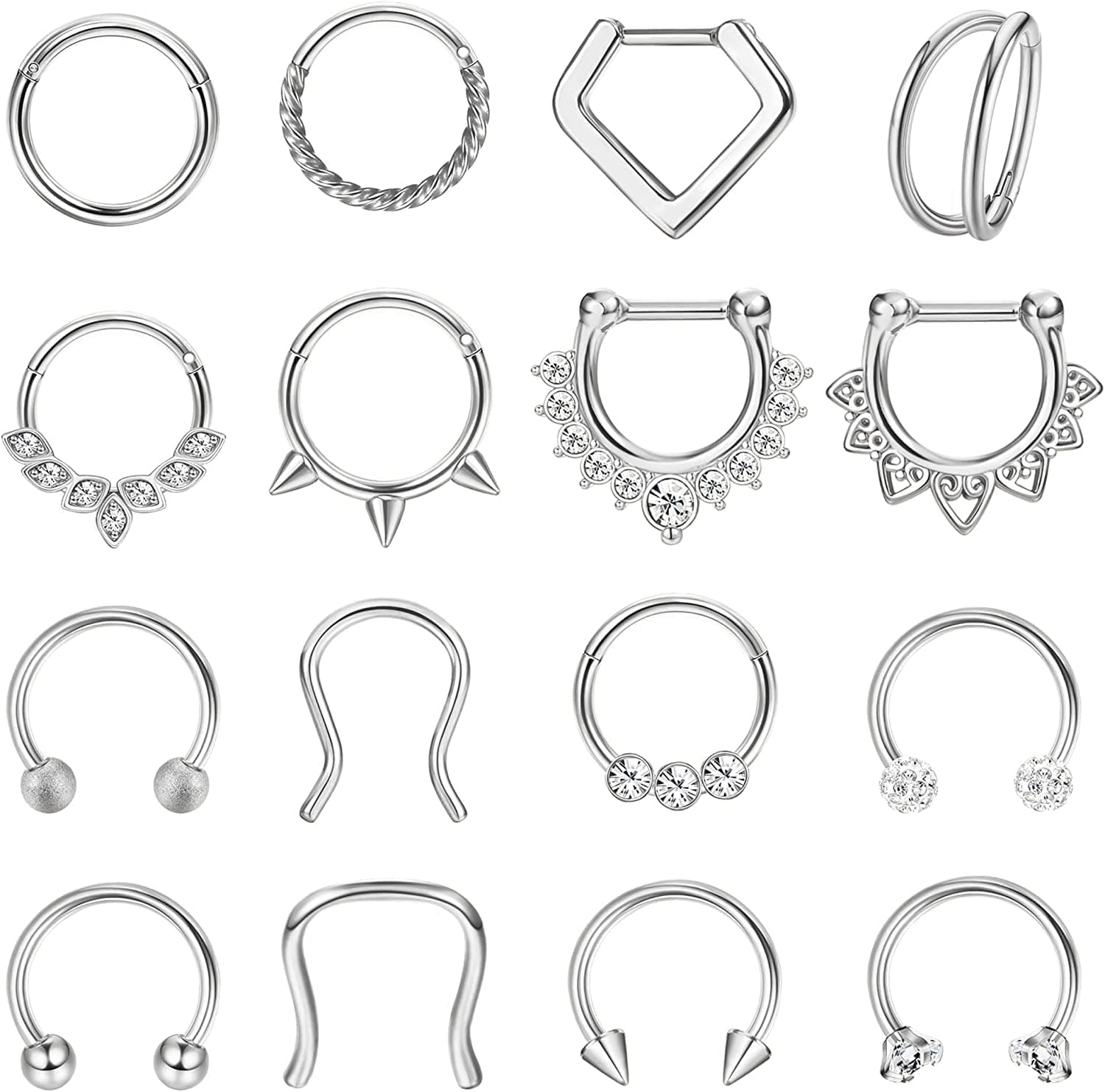 Adramata Septum Piercings 16G 8MM Bijoux, Hommes et Femmespour Accessoires Piercings, Écrous et Boucles d'OreillesRARÉFI