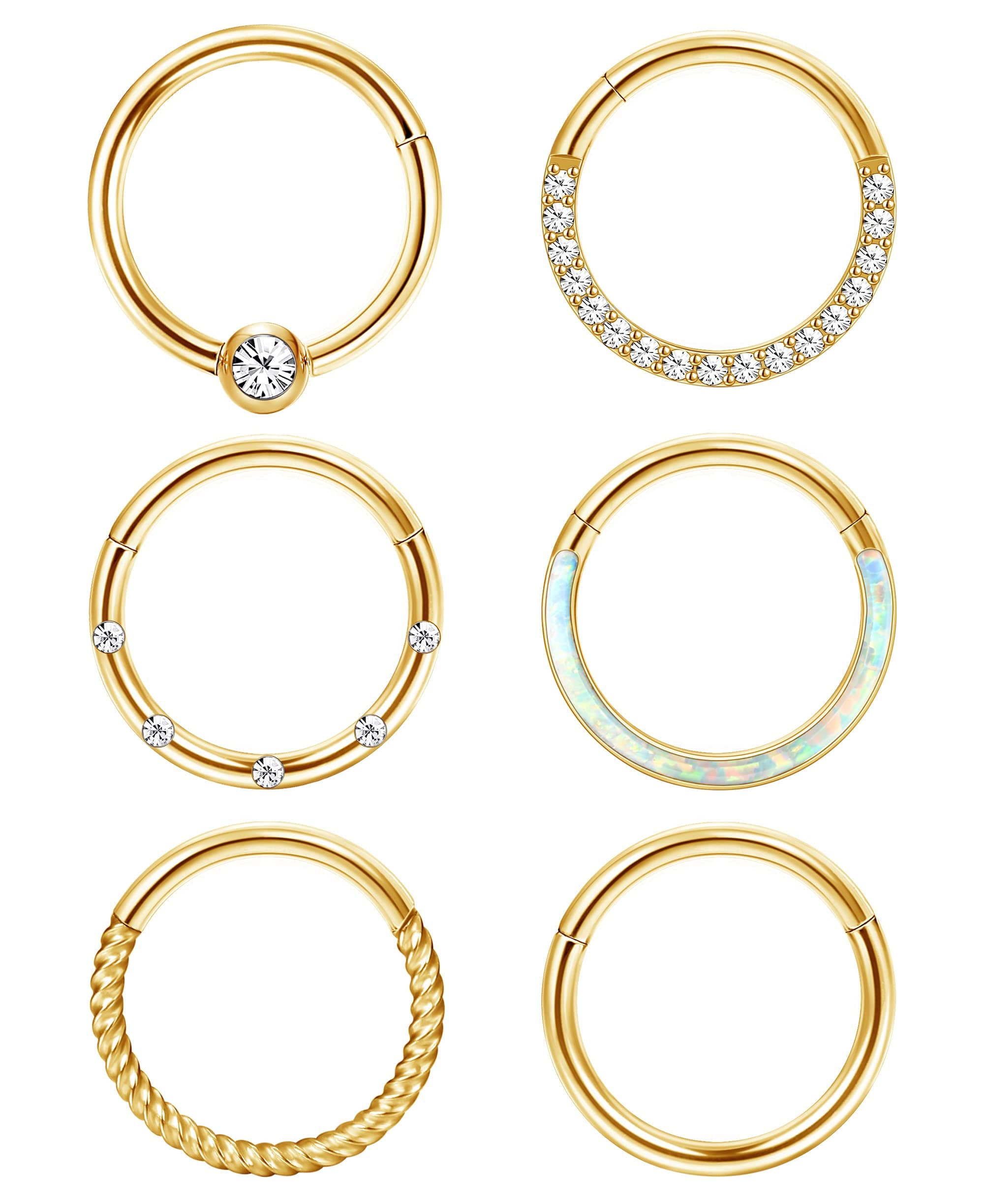 Adramata - Anneaux de Nez en Acier Chirurgical pour Femme et Homme - Anneaux d'Or Argent Recycled Standard 100 Pièces