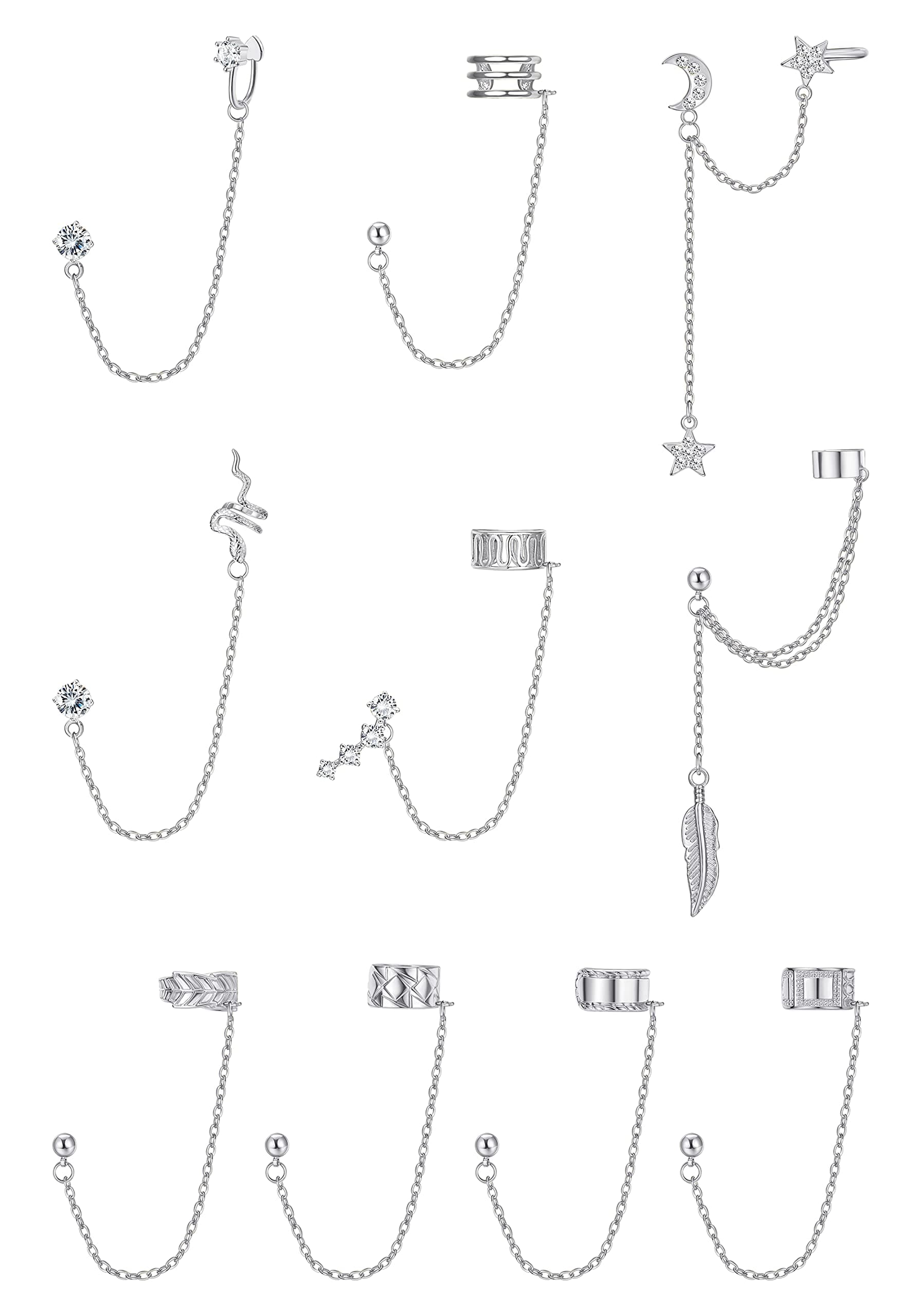 Adramata Boucles d'Oreilles Chaîne Femme Argent Prix Attractive Couleur Épurée