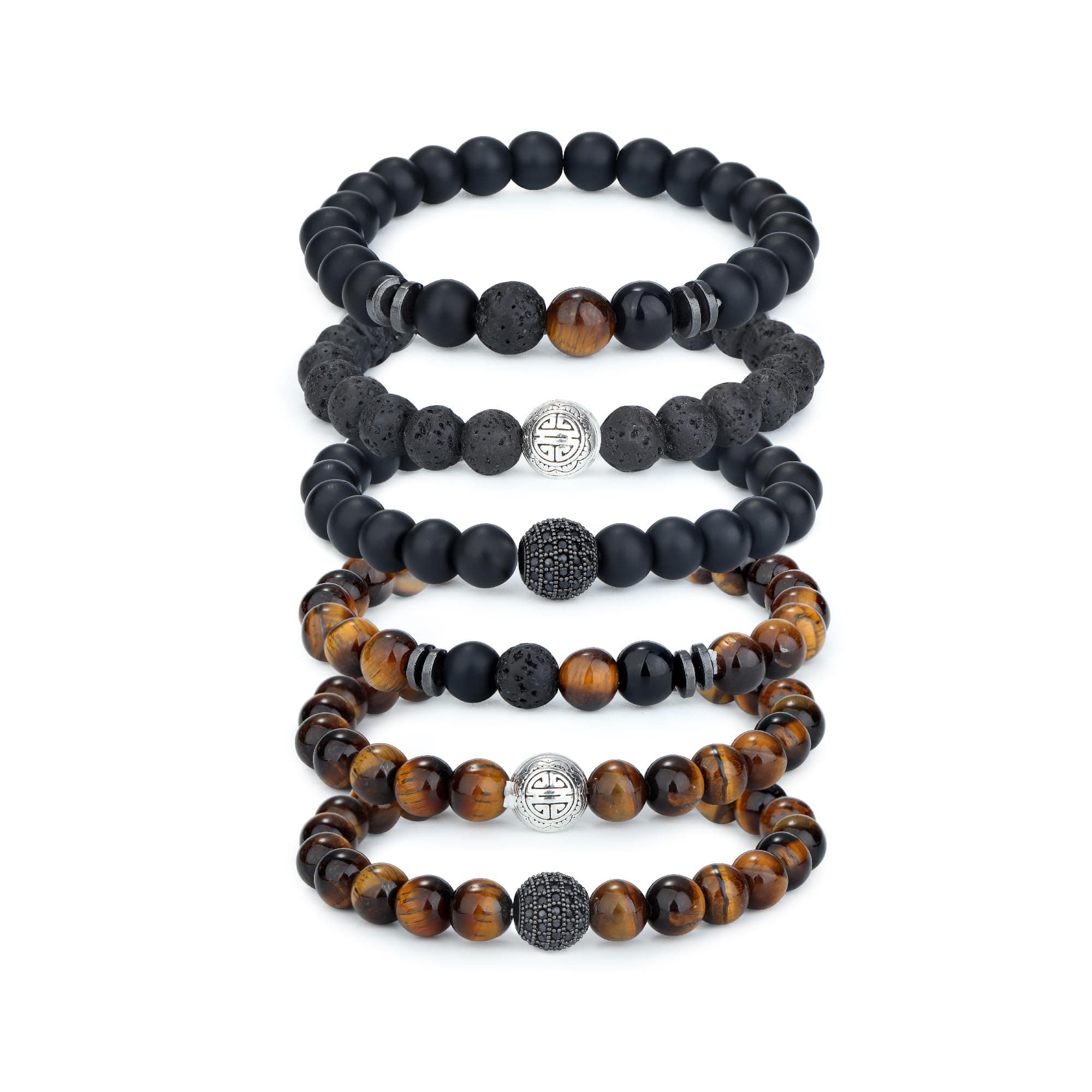 Bracelet Adramata Oeil de Tigre 8mm pour Homme en Pierre Naturelle | Cadeau d'Anniversaire pour Homme | Ensemble de Brac