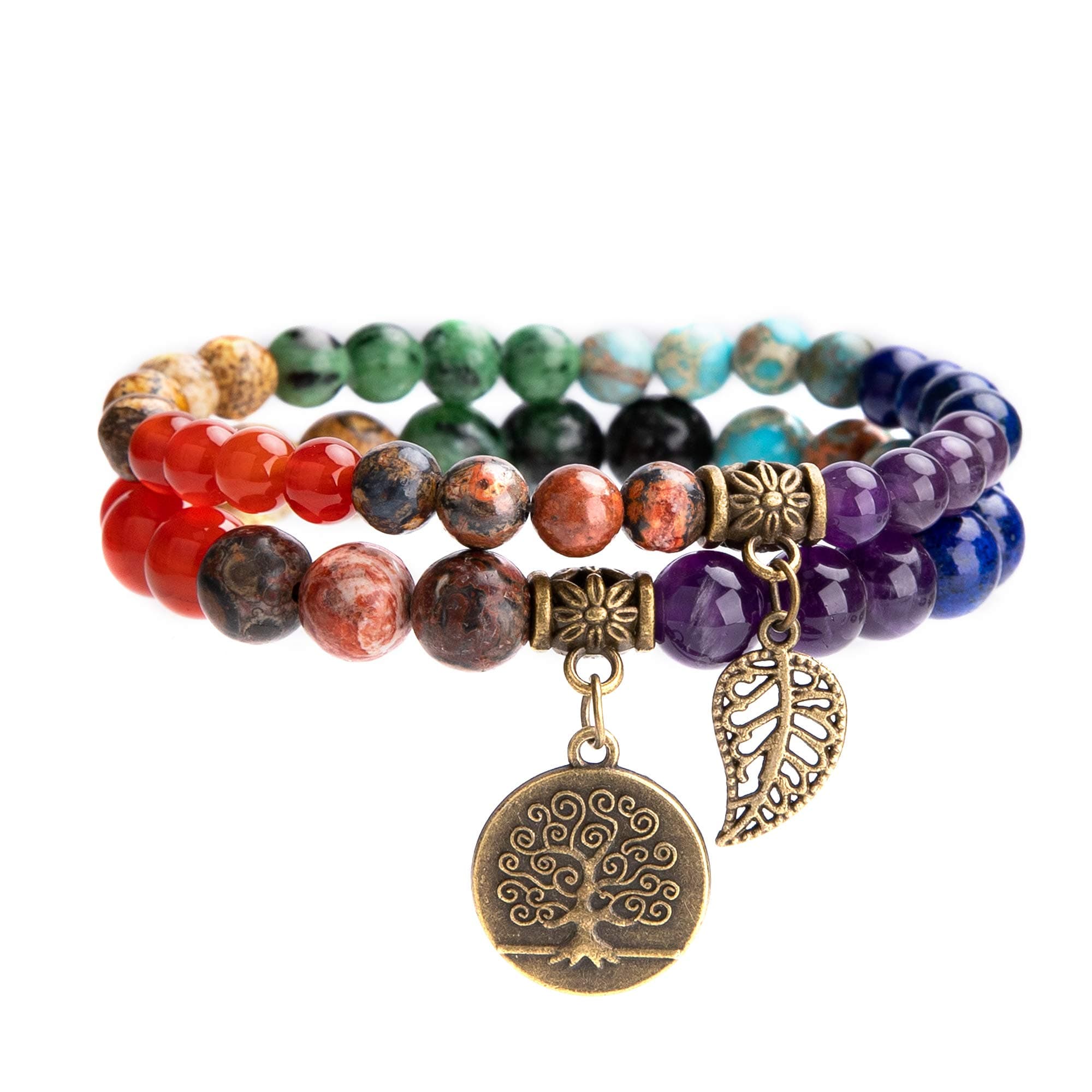 Parfum Bracelet Chakra En Pierre Naturelle - Bracelet Perles Naturelles Pour Femme - Ensemble De Deux Bracelets Avec Acc