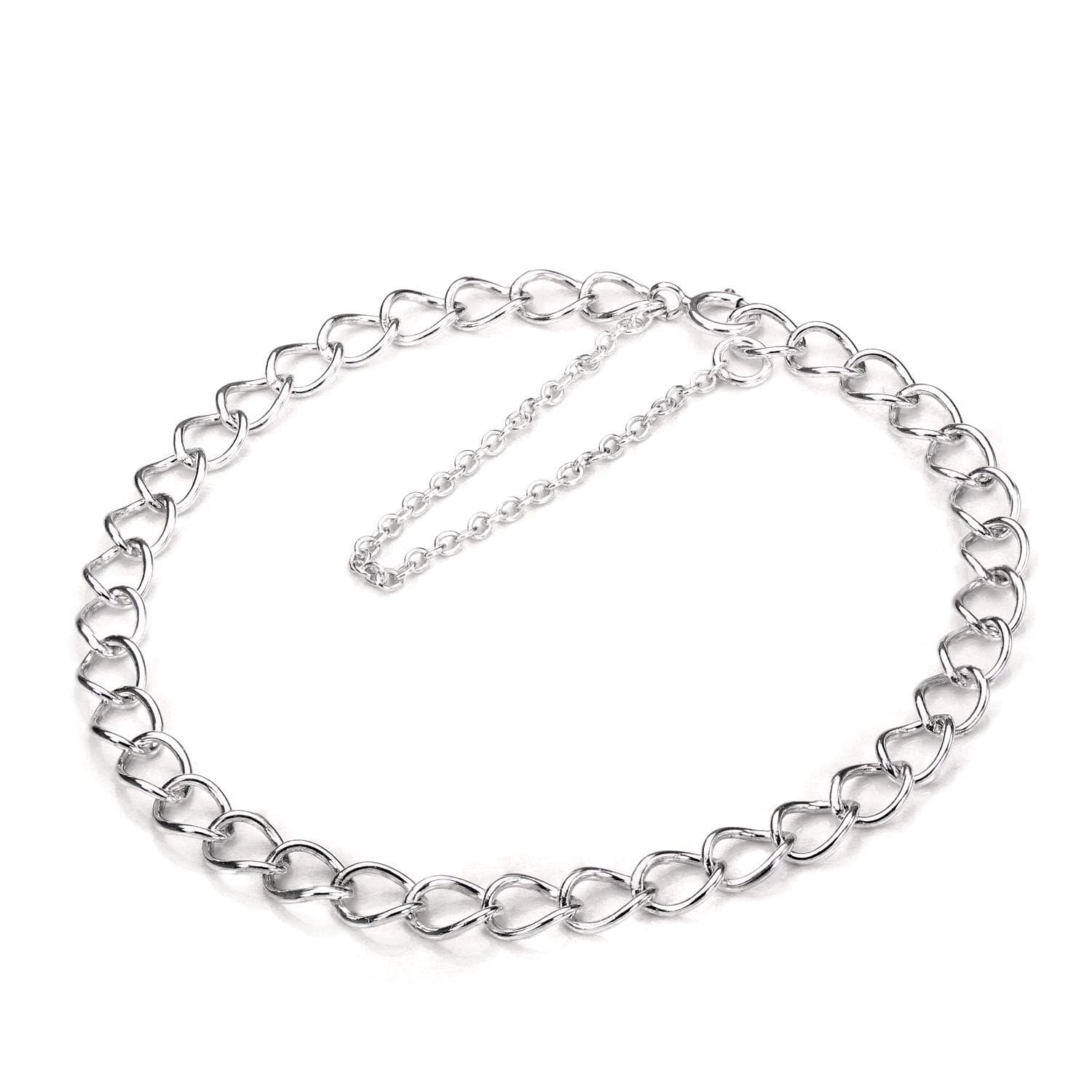 Boîte de Bijoux Argenté 925 pour Charms avec Gros Fermeture et Chaîne de Sécurité - 14-19cm