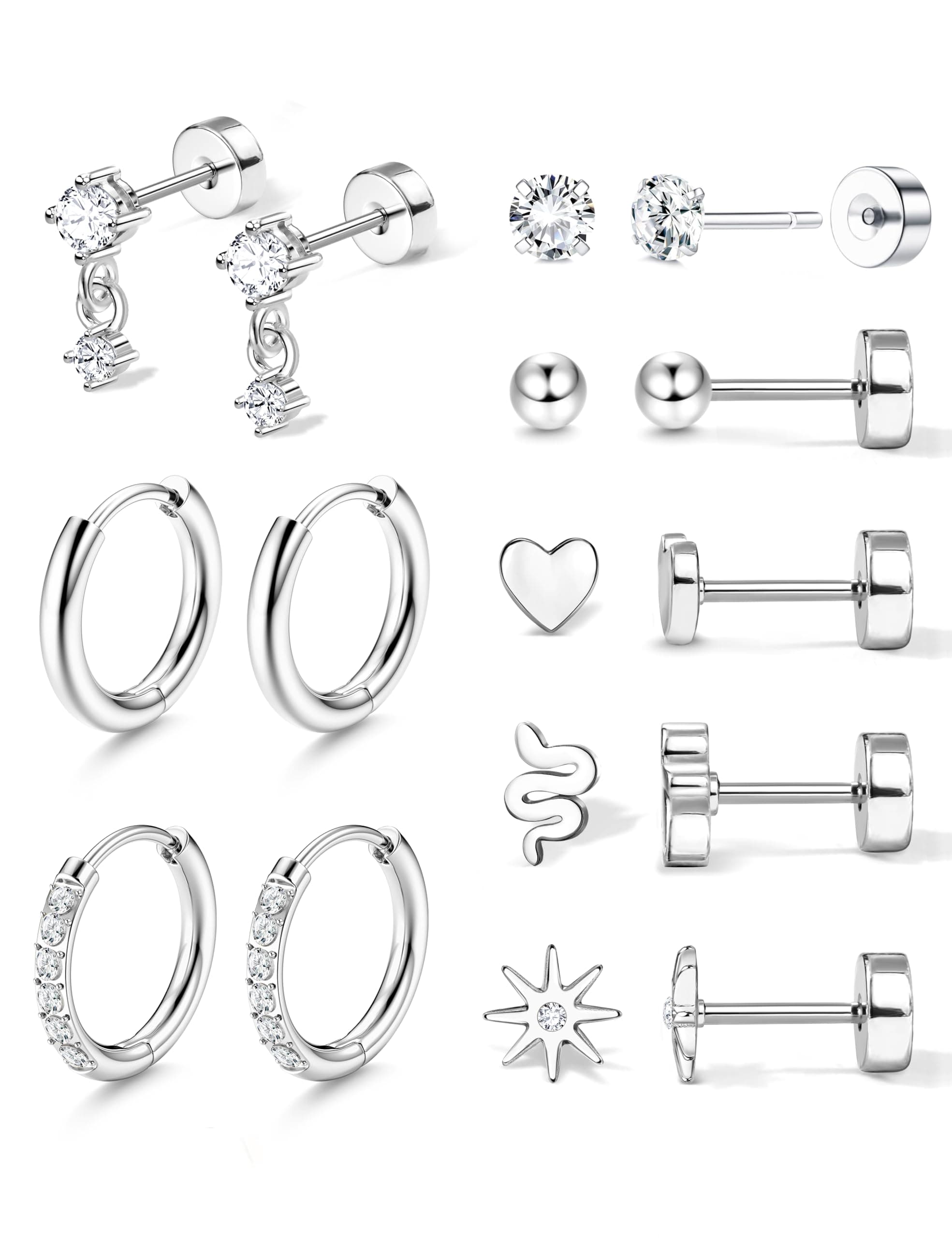 Boucles d'Oreilles Adramata Or 18 Carats Acier Inoxydable Homme Femme