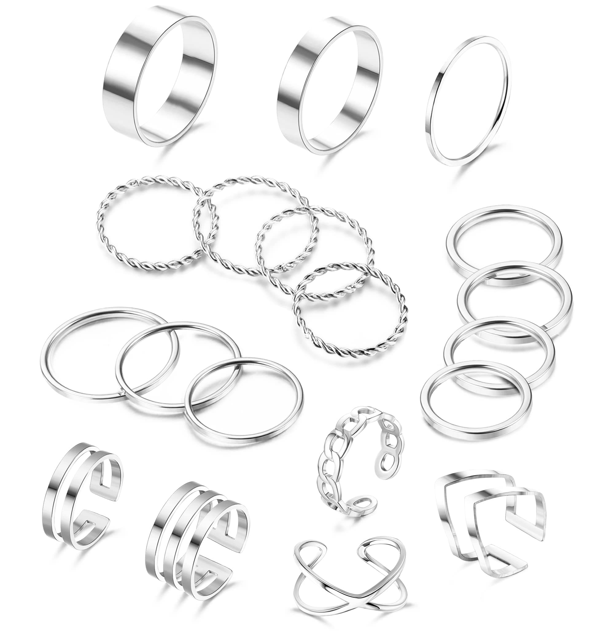 Bague femme en acier inoxydable régulière et empilable Adramata