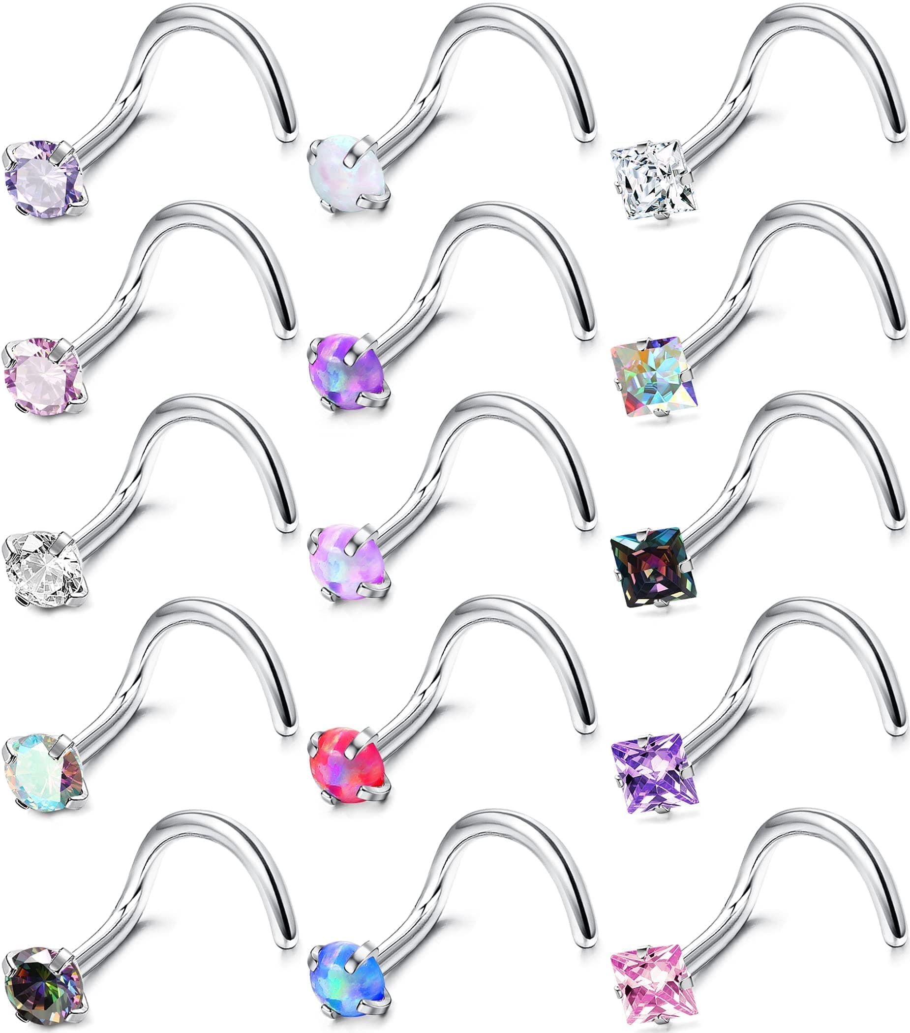 Milacolato Piercing Nez en Acier Inoxydable pour Femme Homme | Anneau Hypoallergénique 18G | Bijoux Nez Anneau Droit 15P