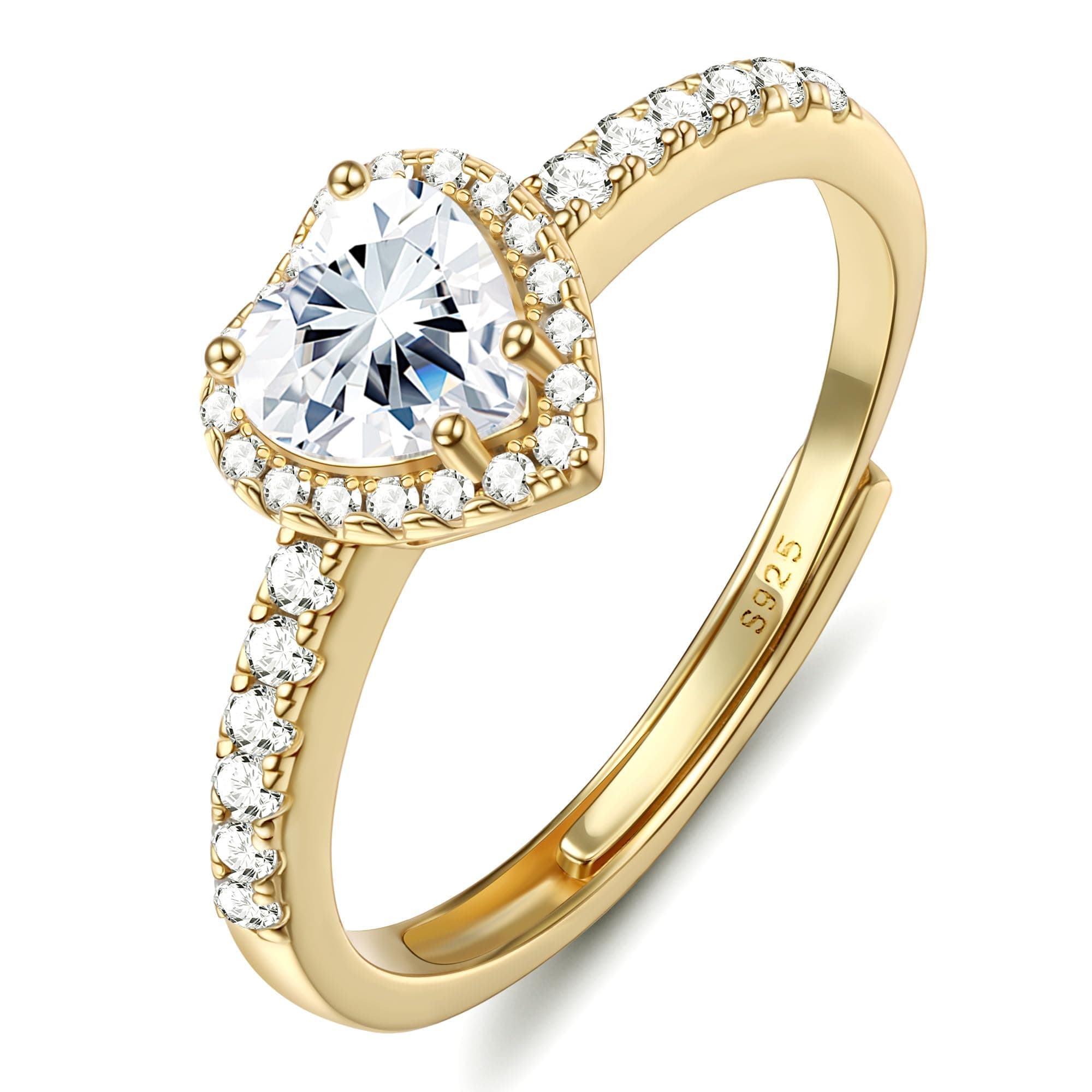 Bague Coeur Or Argent Rose Zircone Chriscoco Femme