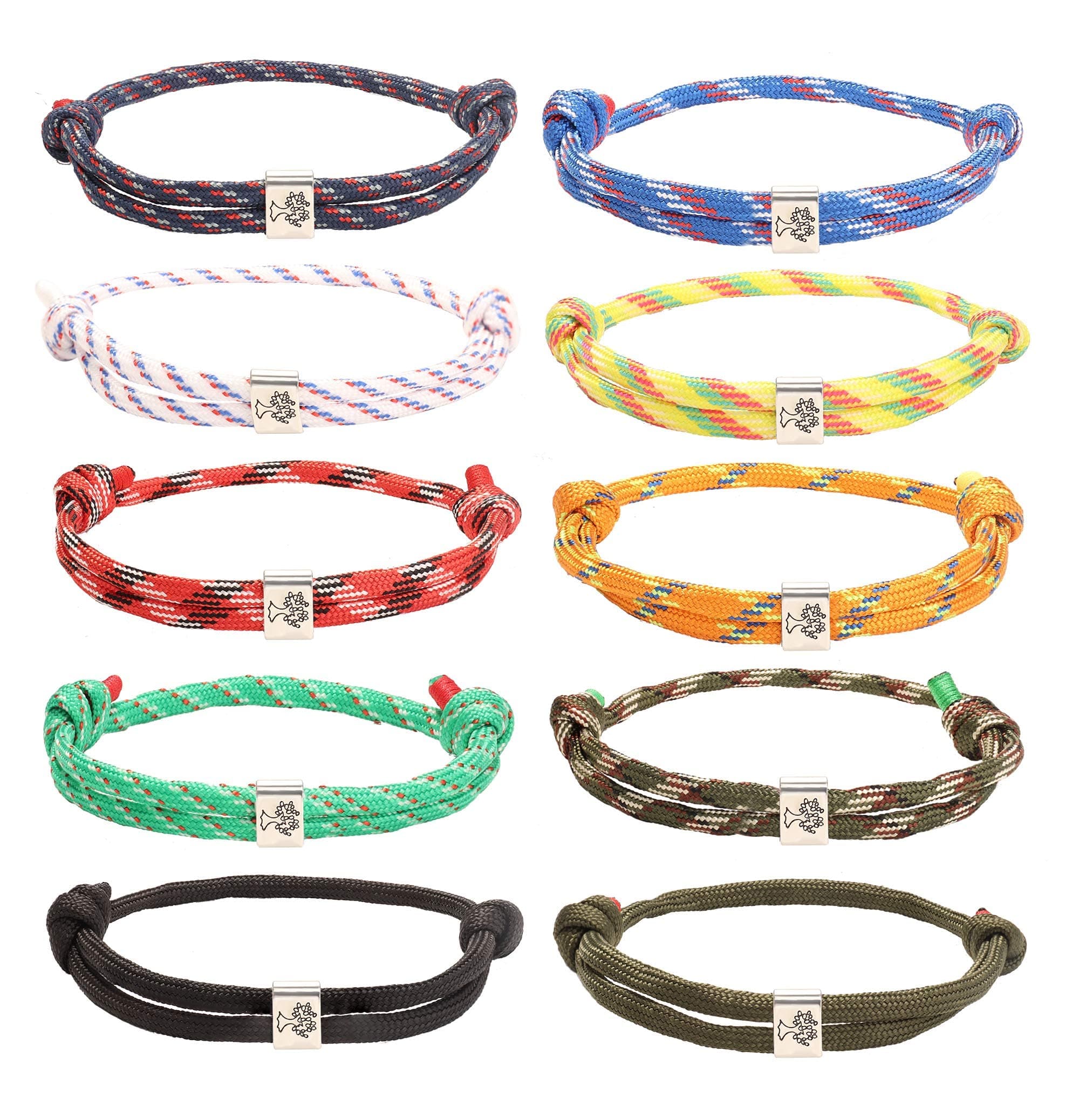 Bracelets nautiques Adramata pour Homme et Femme - Faits à la Main en Corde Marine - Arbre de Vie Colorés et Réglables