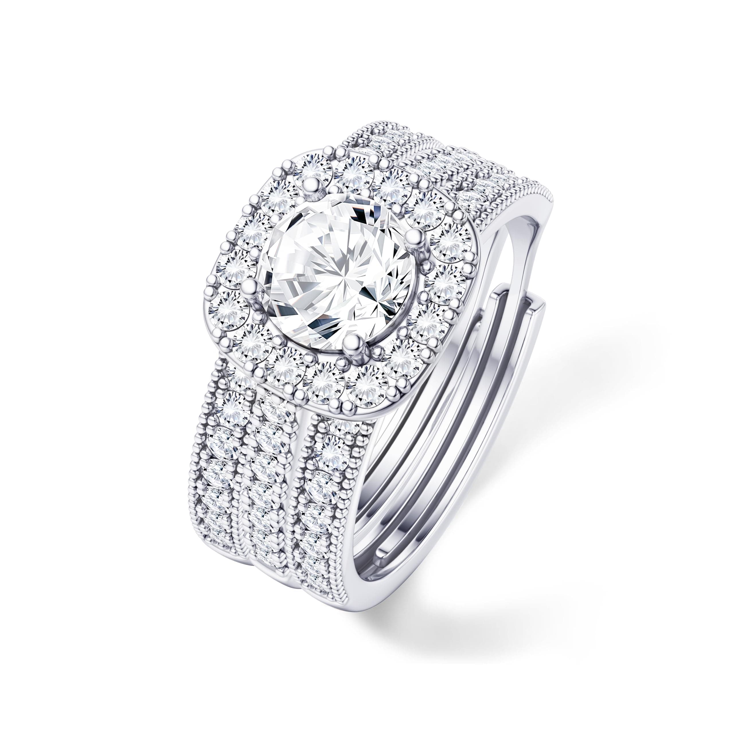 LOLIAS Trois en Un Bague Femme Or/Argent Lot Bague Couple Reglable Ajustable Modele Fiançailles Femme Bijoux Cadeau Popu