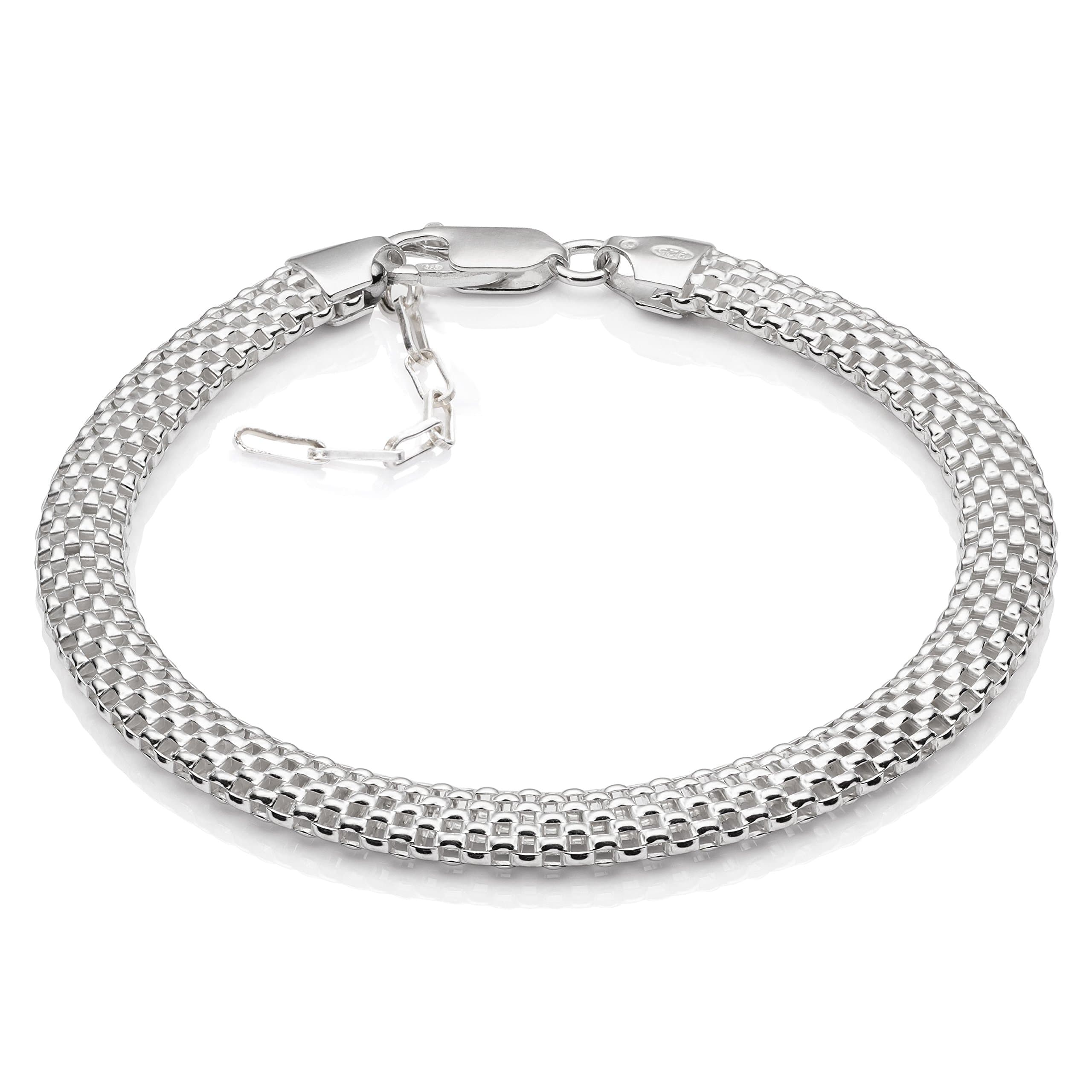 Bracelet Classique de Lilly Marie pour Femmes en Argent Sterling 925 Adaptable en Longueur avec Fermoir Mousqueton Mode