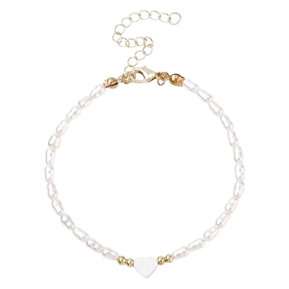 Bracelet perles Love Heart en pierres précieuses pour femme Occasions spéciales Bijou simple et chic 8mm