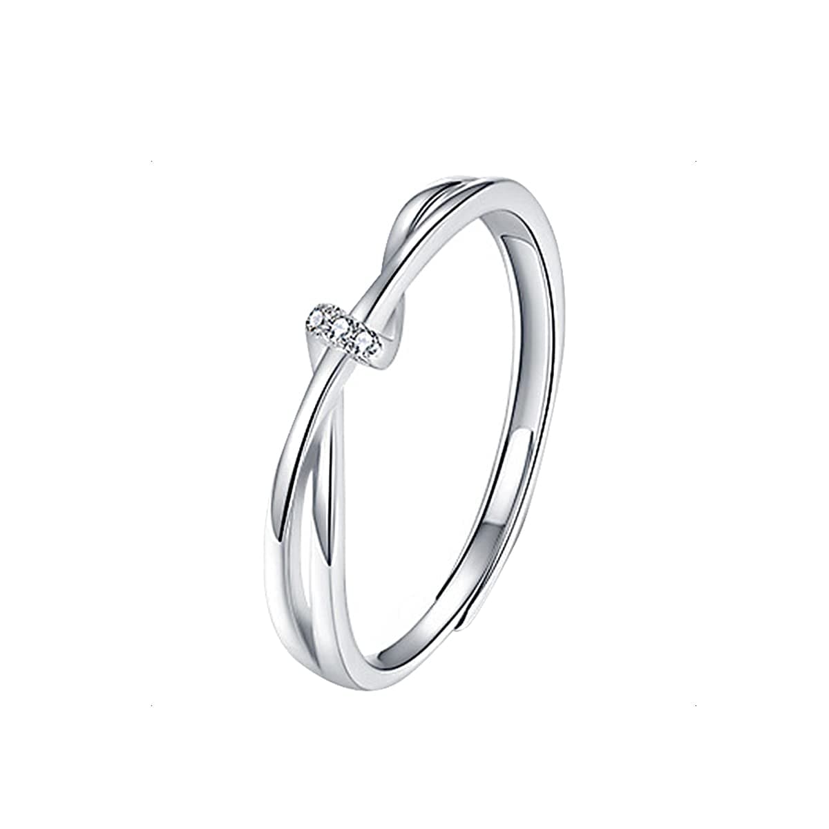 Bague Argent 925 Ajustable Femme KONFEN, Bijoux Zircon Pour Femme Fille, Bague Ouverte Reglable Orteil
