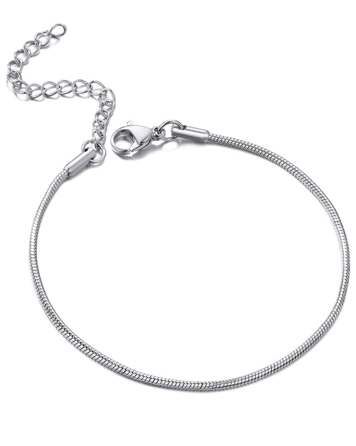 KGDUYC Bracelet Argent Femme Homme Fermoir à Homard Chaîne Serpent Réglable Cadeau avec Boîte Bijoux Personnalisables 2