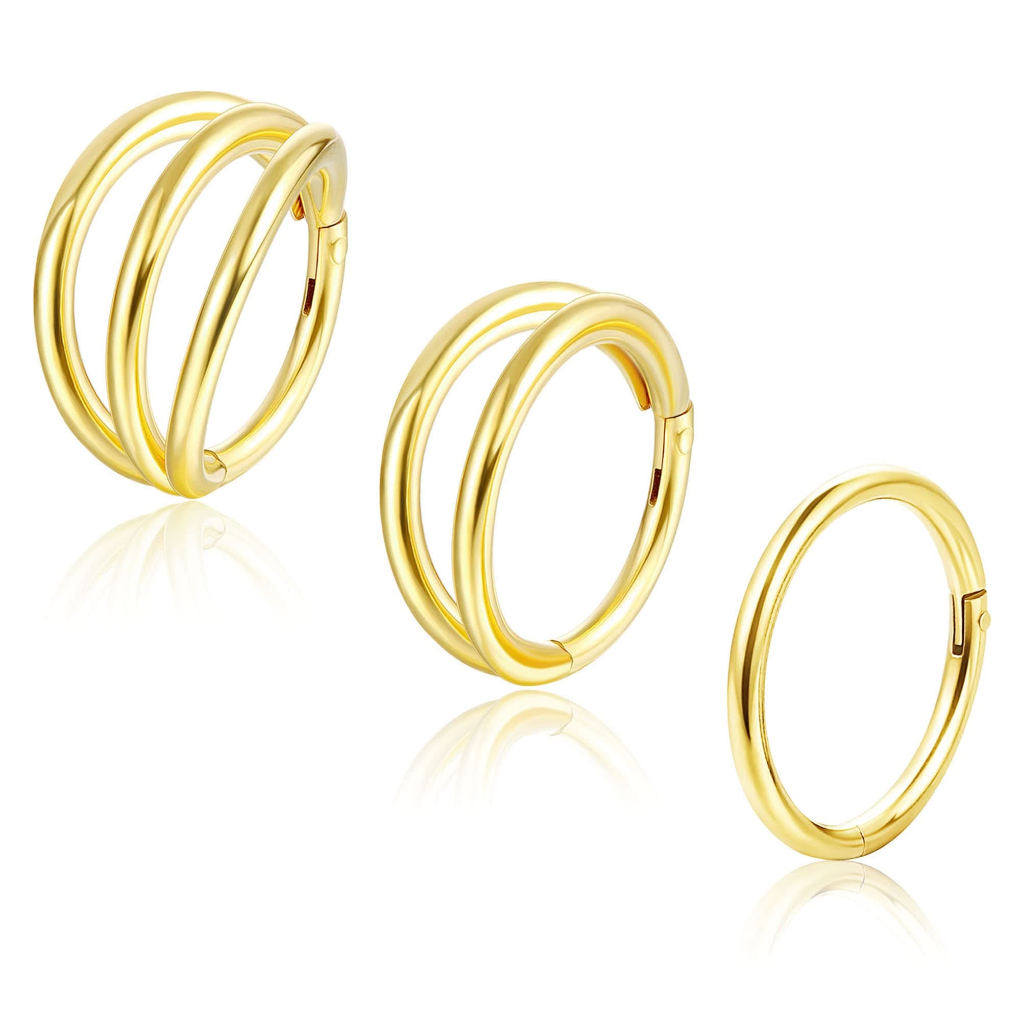Anneau Clicker Daith pour Femmes en Acier Chirurgical 316L | Écoutez Adramata | Bijoux de Piercings pour Argent Or Tone