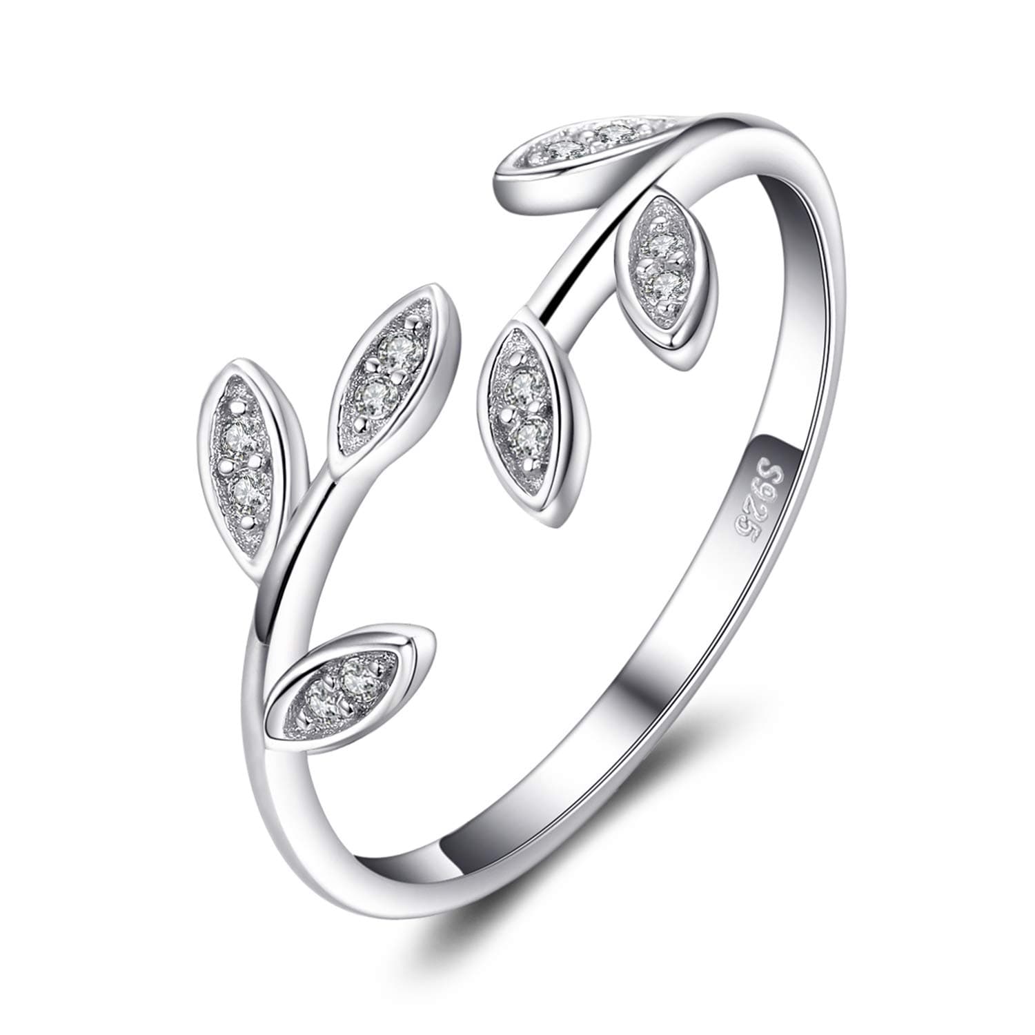 JewelryPalace Bague Ouverte Réglable Zircone Cubique Femme argent 925 Plaqué Or Jaune et Rose, Bienséance Mariage Bagues