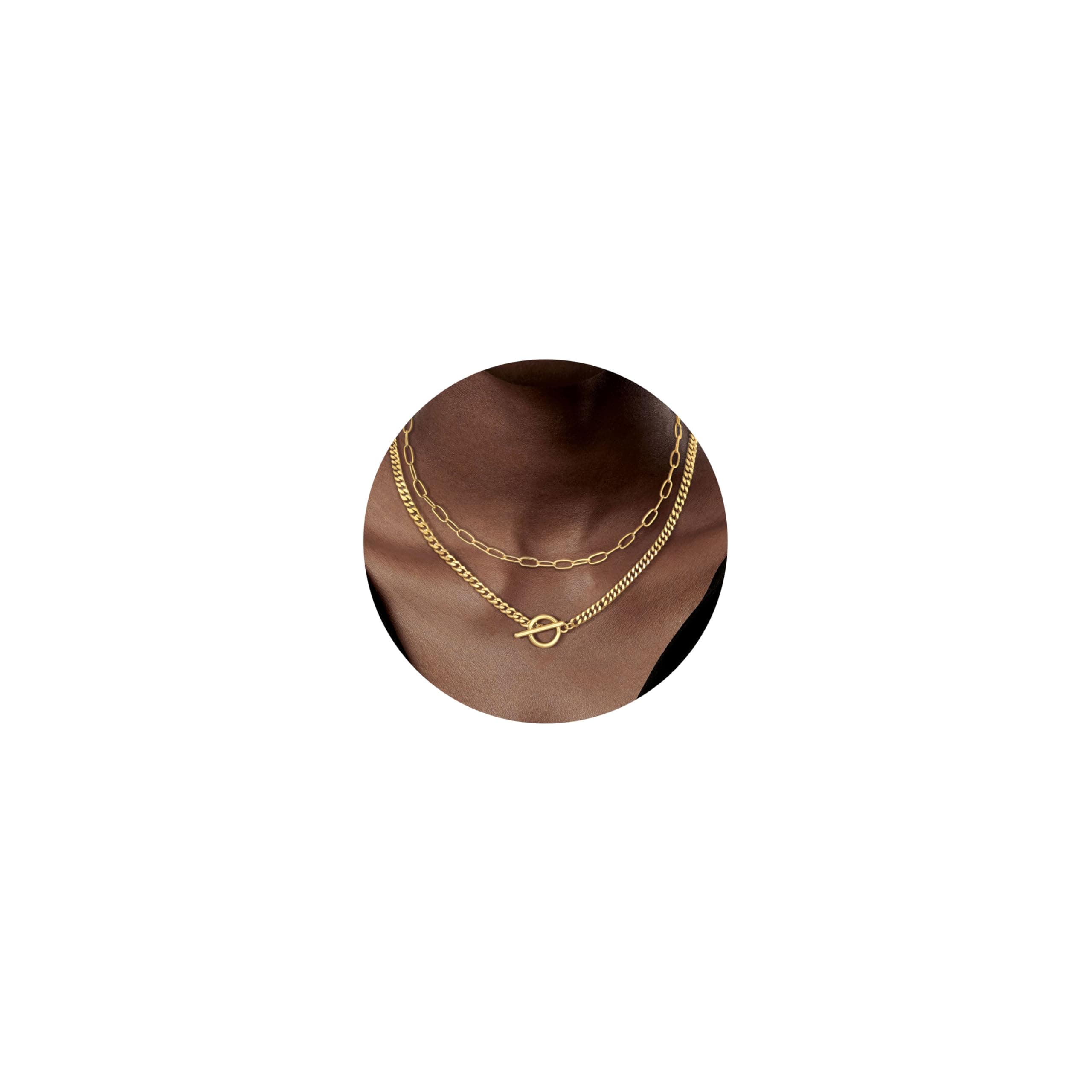 Colliers plaqué or 14K femme usetrendy fermoir toggle empiellables chaudrons cubains et paperclips hasNextSize