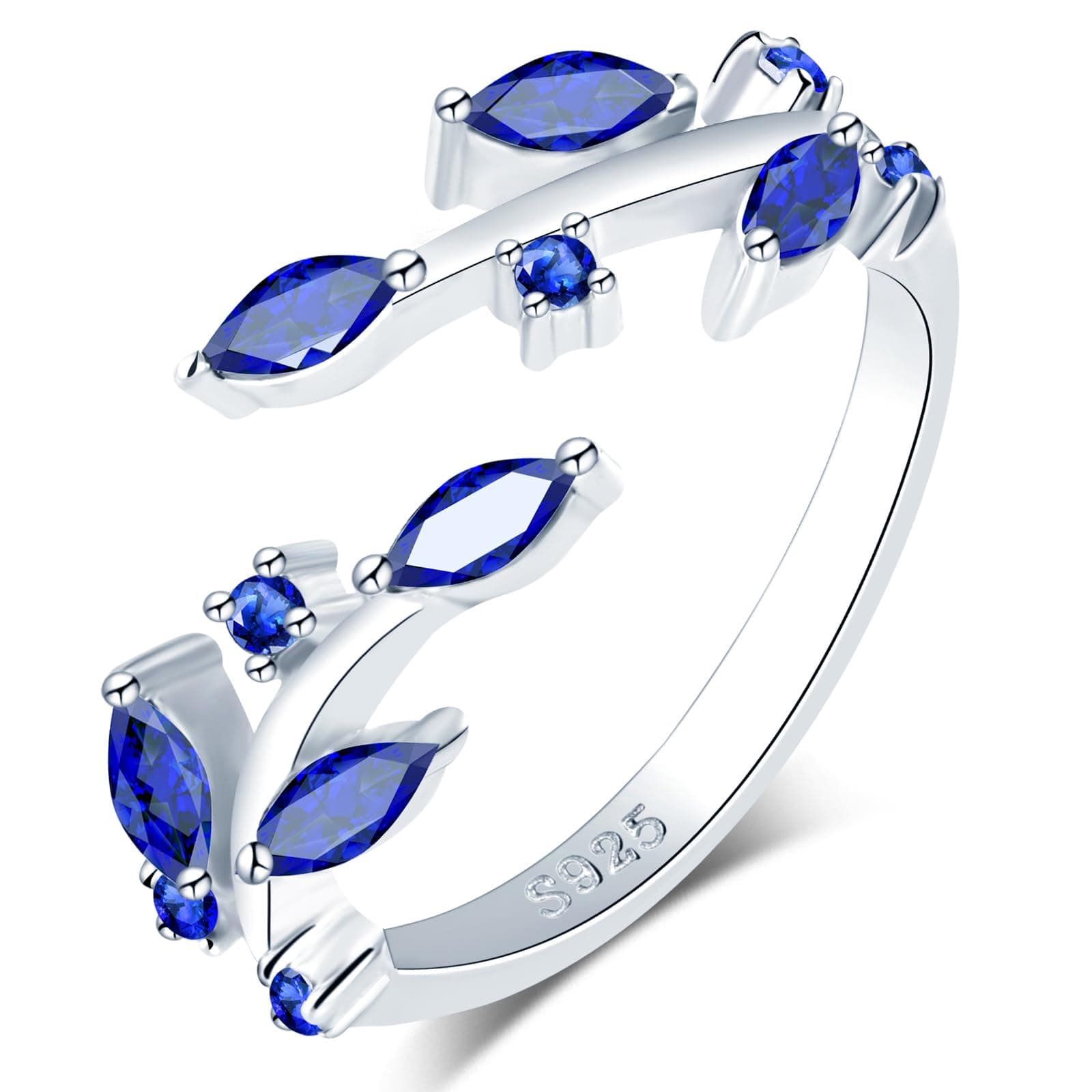 MICGIGI Bague réglable en argent sterling 925 motif feuilles pour femme - Chic et ajustable pour tout usage - Grande off