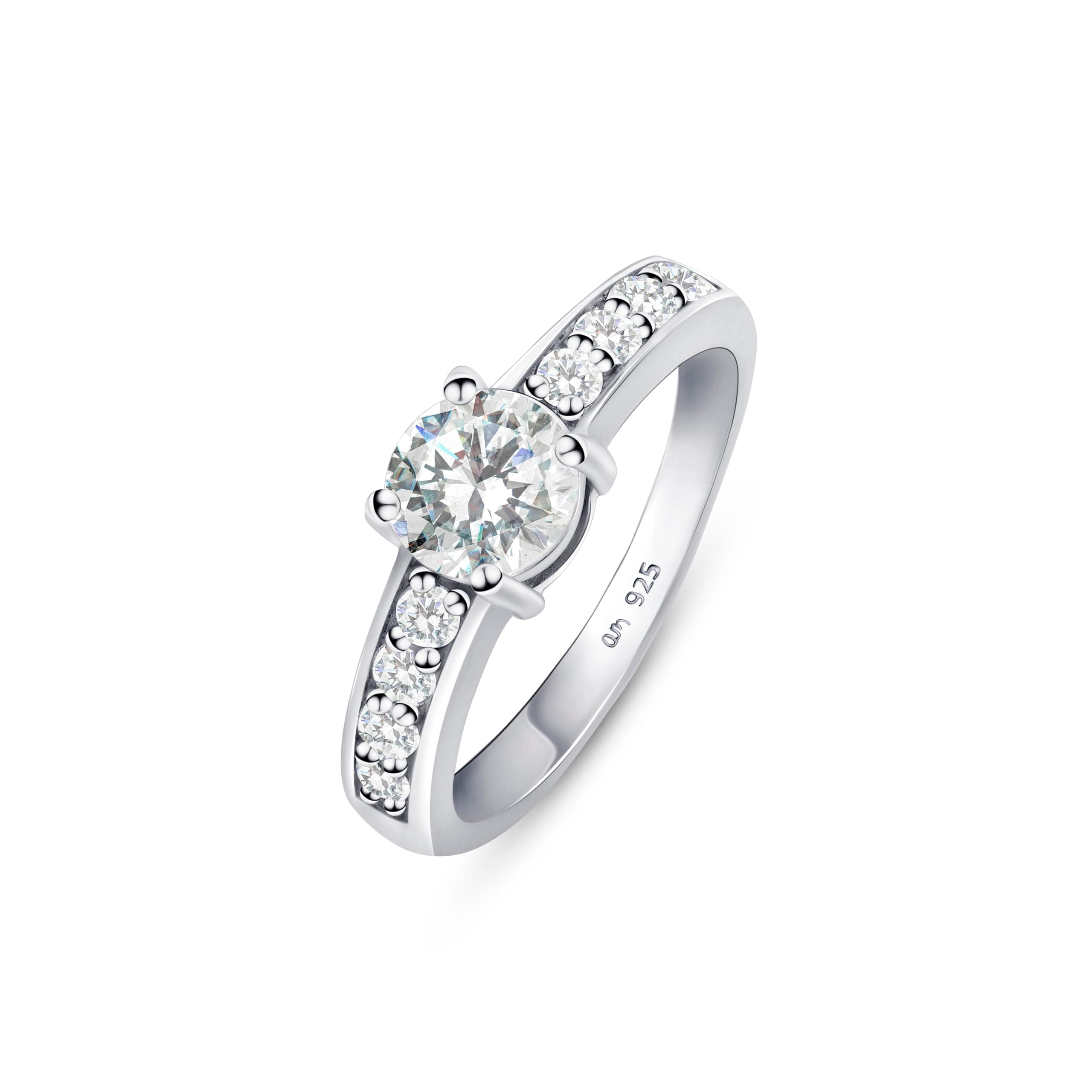 Amberta Bagues de Fiançailles en Argent Sterling 925 pour Femme avec Zircone | Bague de Mariage Diamant Simulé | Bague S