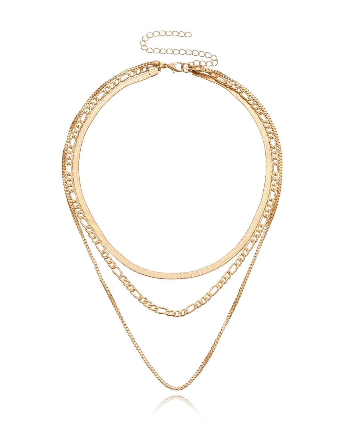 TPZORJX Lot de 3 colliers en acier inoxydable pour femme - Colliers empilables pour femmes, adapté aux danses et autres