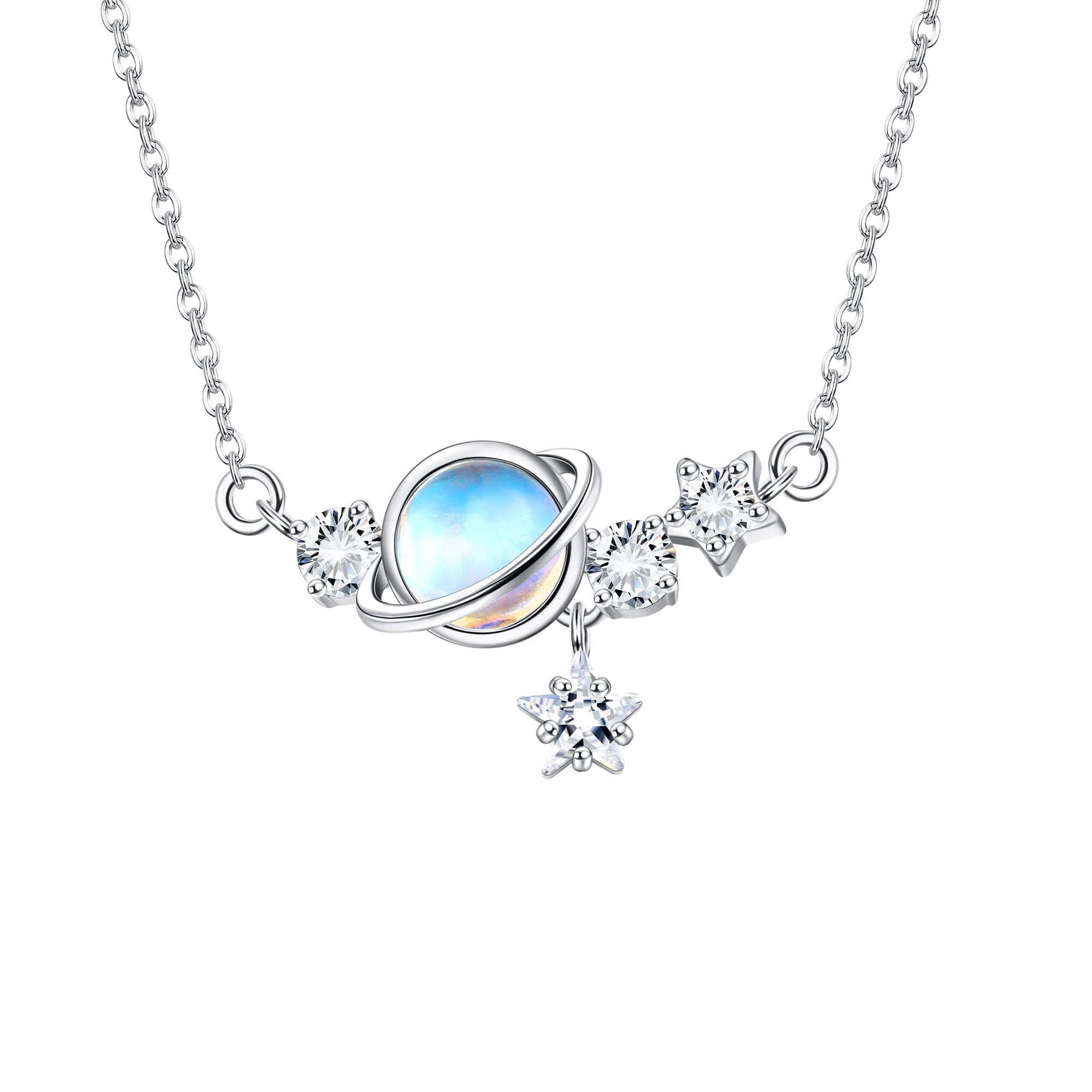 Collier Adramata Argent 925 Pierre de Lune Femme - Chaîne Cadeau Fête des Mères, Amie, Anniversaire Éco-responsable 100%