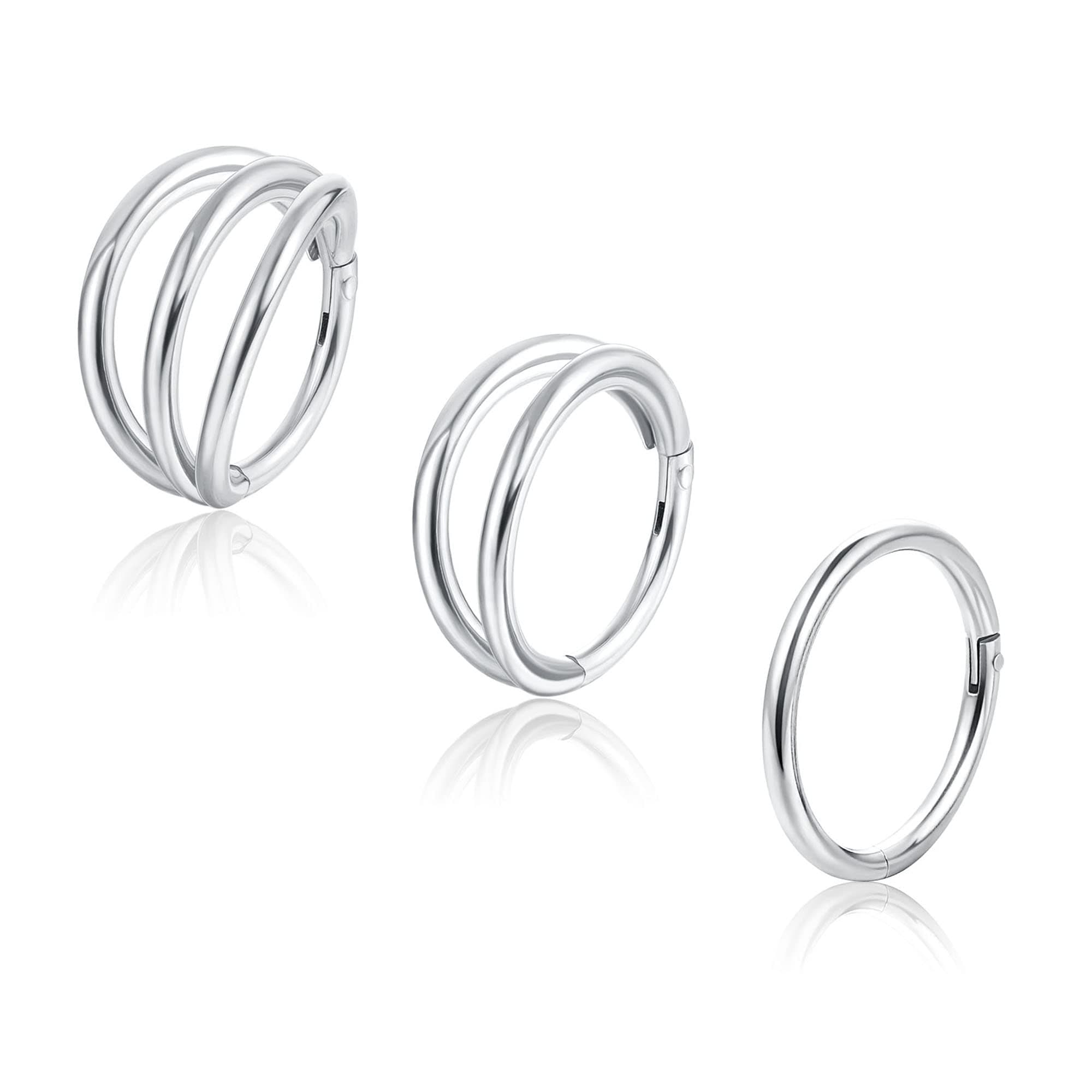 Anneau Clicker Adramata pour Piercing Femmes 18G 8mm 10mm Or Toné 100% RecycléSeptum Boucles D'oreilles en Acier Chirurg