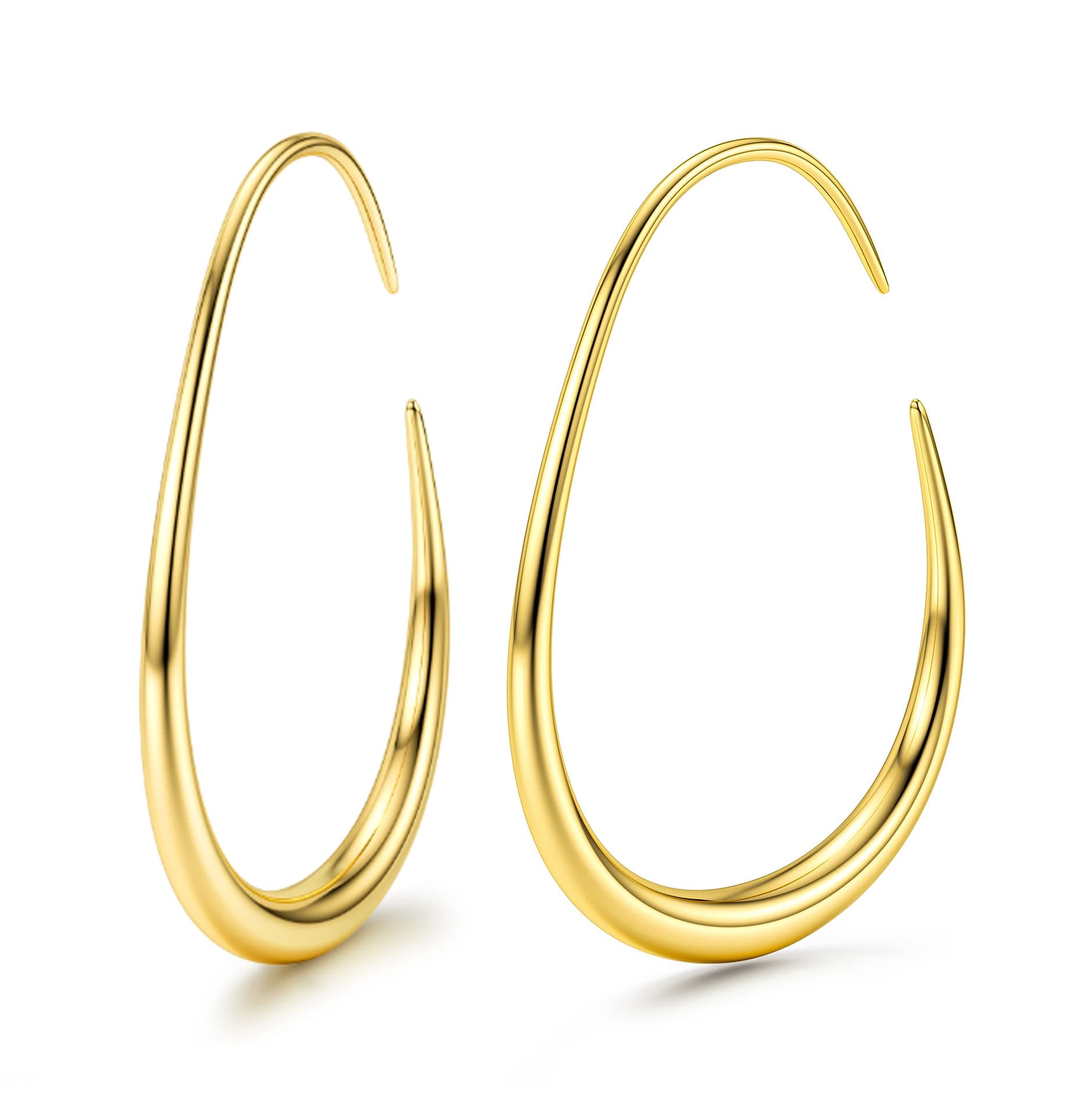 Adramata Boucles d'oreilles Plaqué Or 14k pour Femmes Cadeau Recycled | Style Créole Larme Feminin 100 Standard