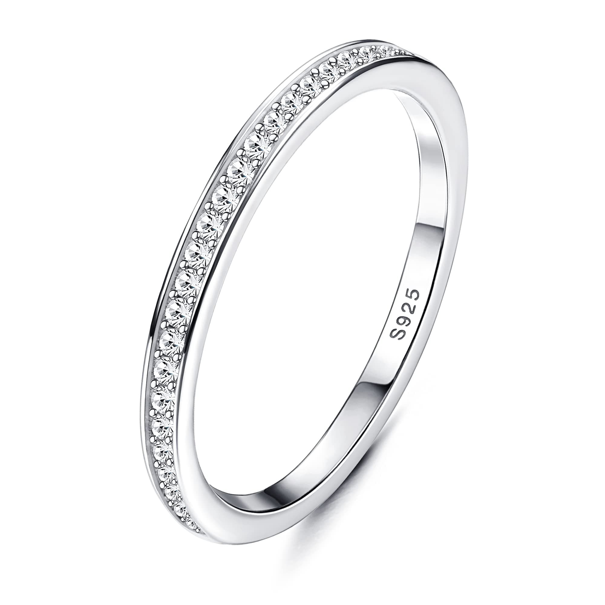 Bague Adramata Femme Argent 925 Zircone Cubique, Bijou Fiançailles Mariage Anniversaire 49-61.5 Recycled 100 Standard