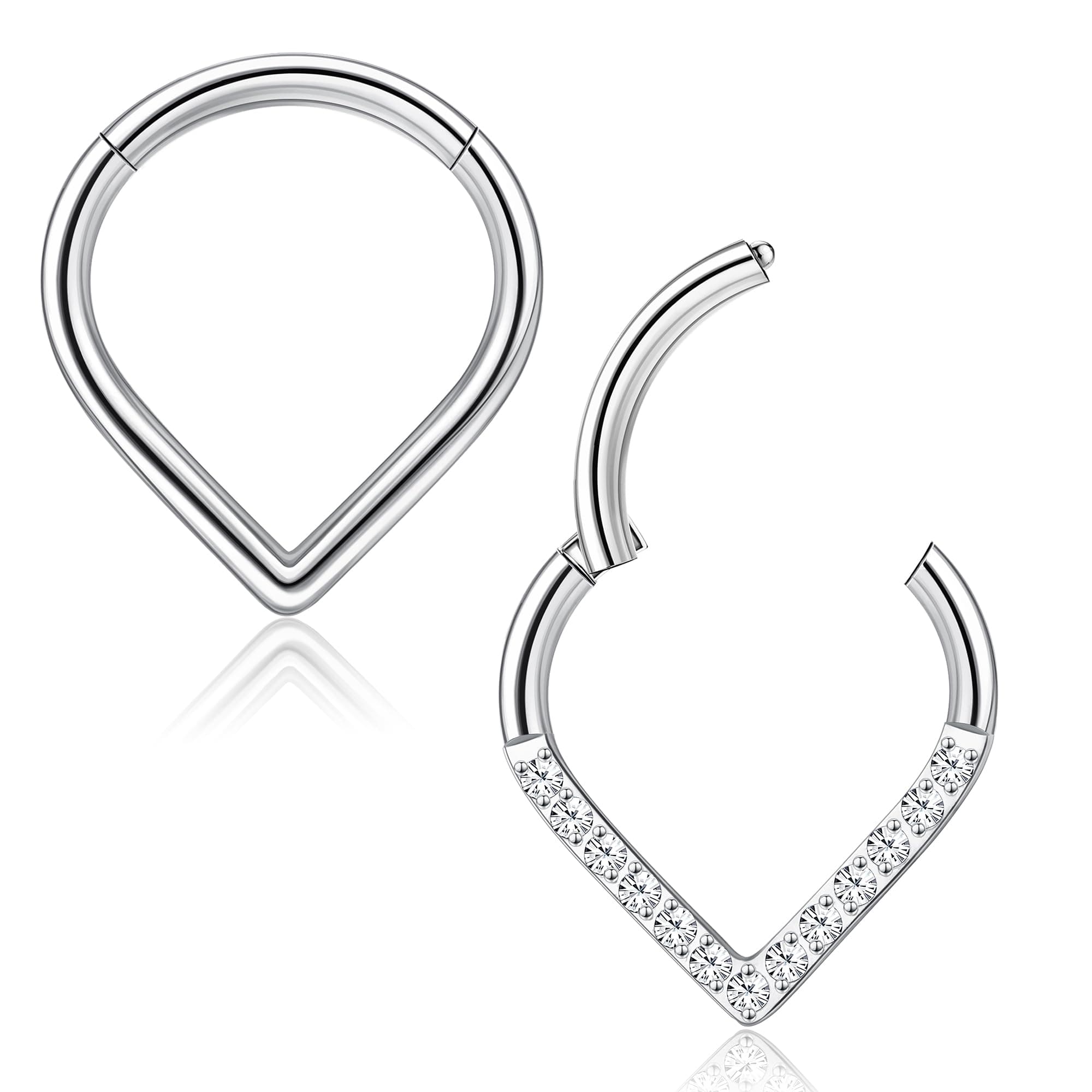 Adramata G23 Titane Septum Piercing pour Femme et Homme - Hypoallergénique et Sécuritaire - Piercing Nez Teardrop et Hin