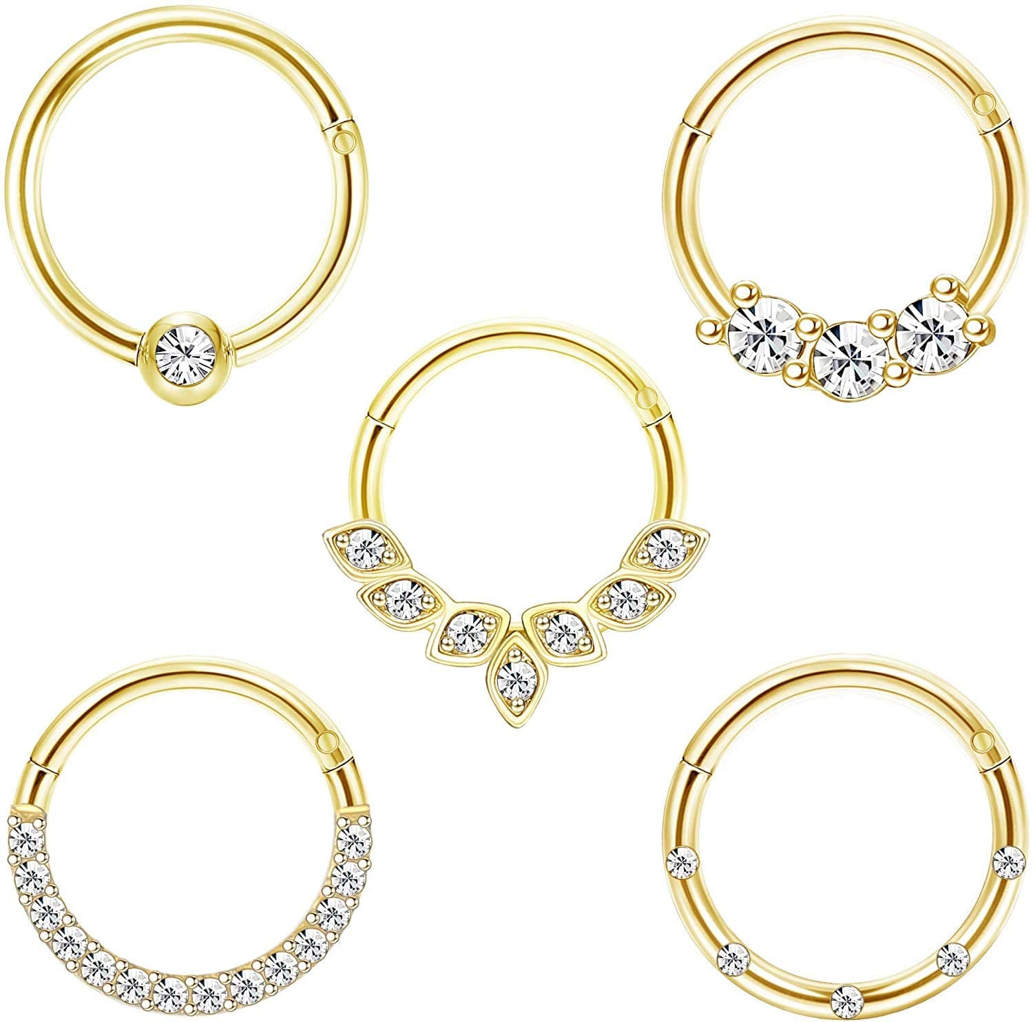 Boucles D'Oreilles Adramata Daith Femme 16G Cartilage Acier Inoxydable Helix Tragus Cerceau Nez Piercing Bijoux Or Rose