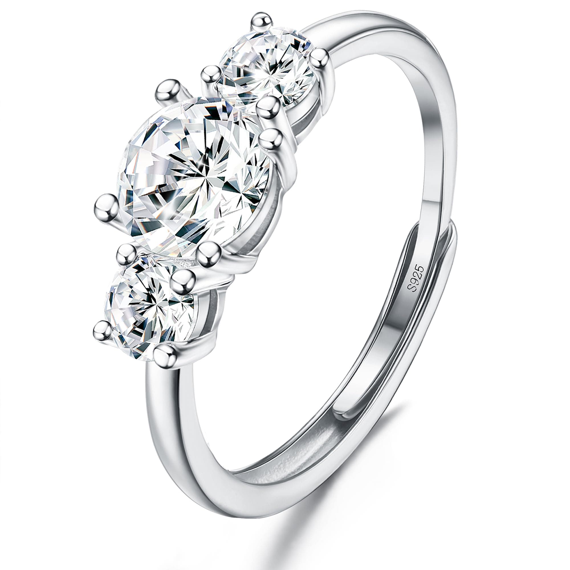 JeweBella Bague Femme Argent 925 Élégante Fiançailles Promesse Mariage Bijoux Femme Anniversaire Amitié