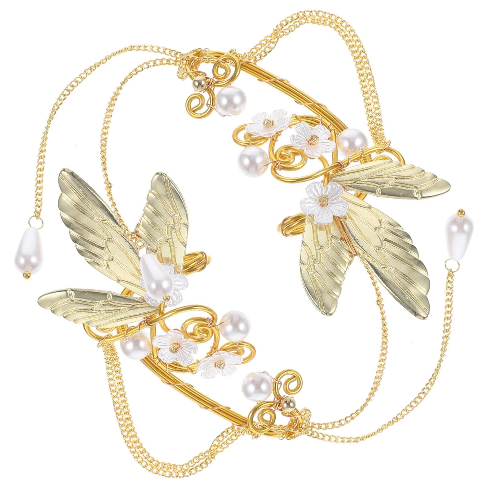 HANABASS Boucles d'oreilles légères à clip pour femmes longues pendantes avec franges dorées non percées accessoires mod