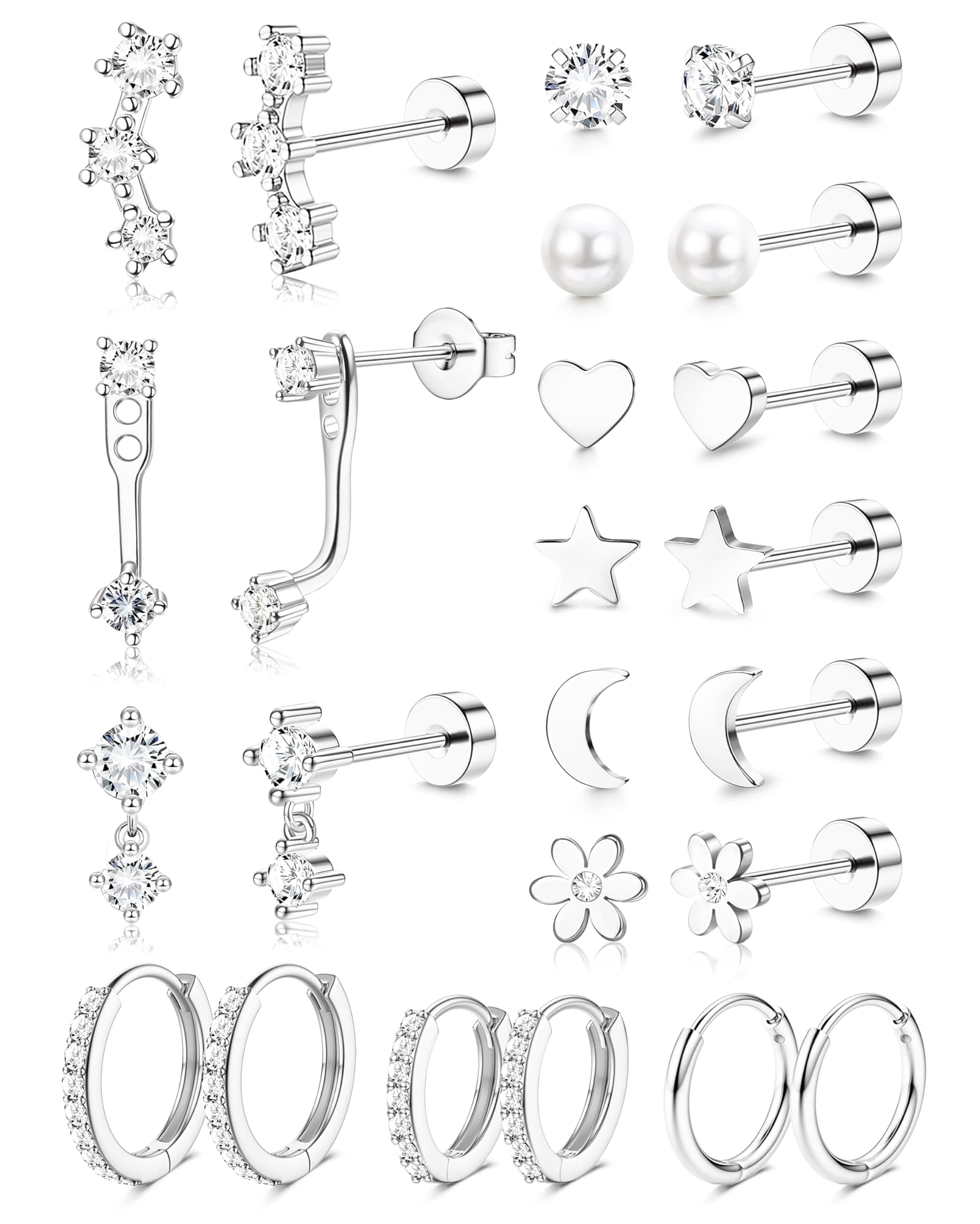 Adramata Piercings Or Acier Inoxydable Boucles d'Oreilles Femmes Scène Piercing Hypoallergénique