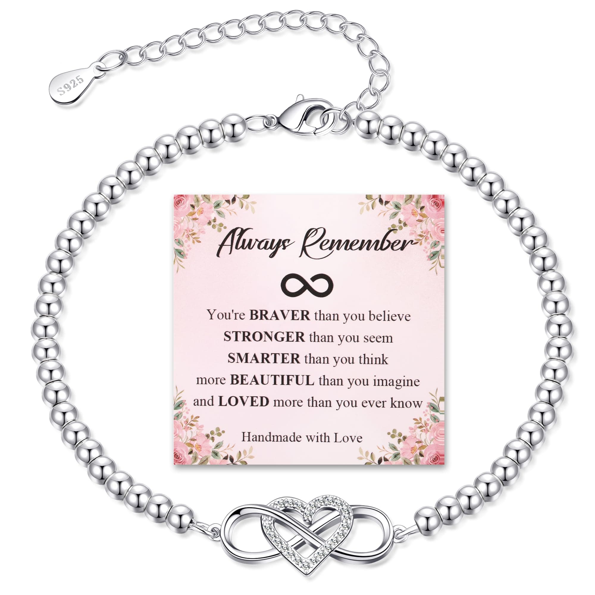 BMMYE Bracelet en Argent 925 Femme, Accessoire de Mode pour Femme, Bijou Zircon Cubique Éternel, Cadeau Parfait pour Fem