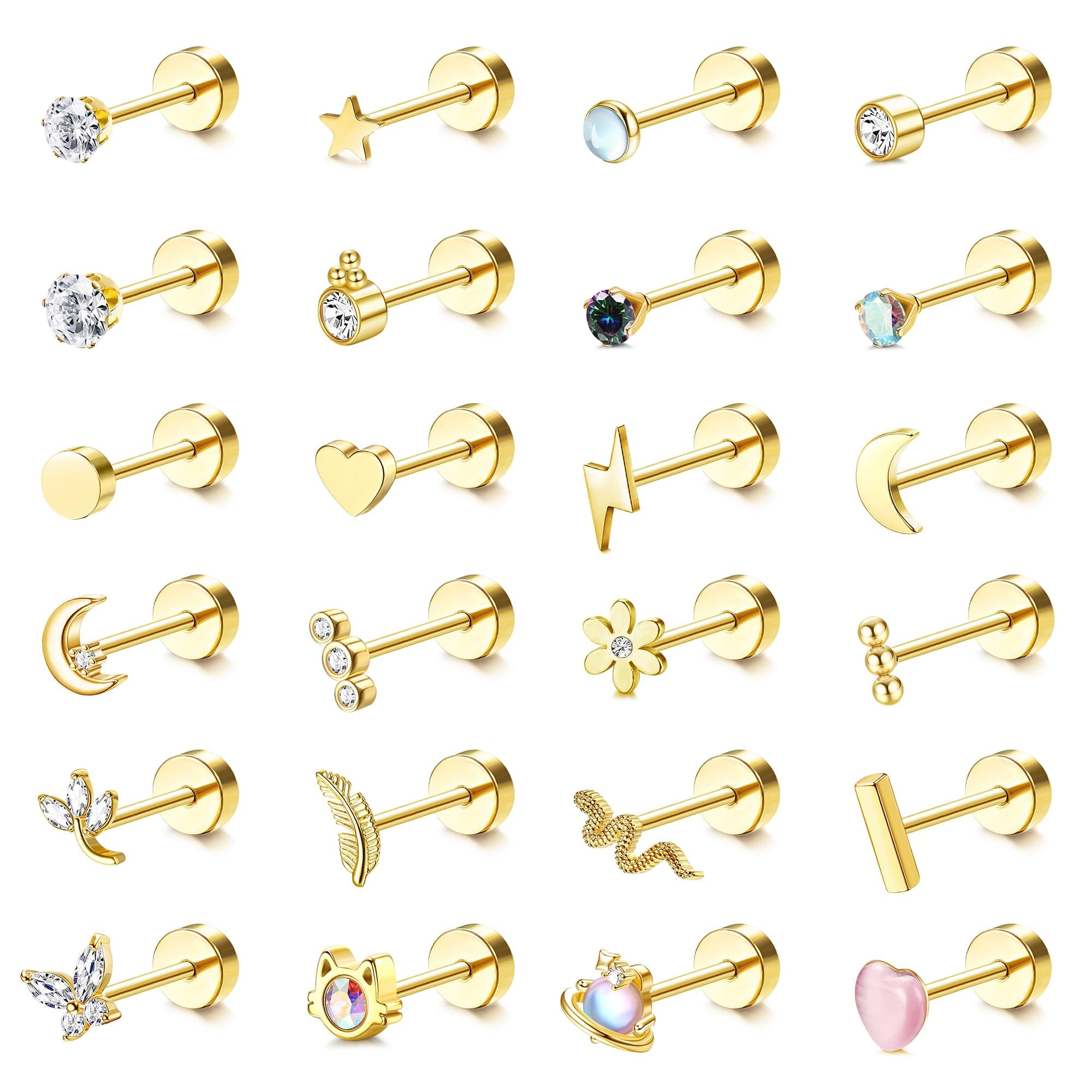 Adramata Bijoux Acier Inoxydable Motif Papillon Femmes Piercing Oreille Tragus Cartilage Helixleur Standard 100