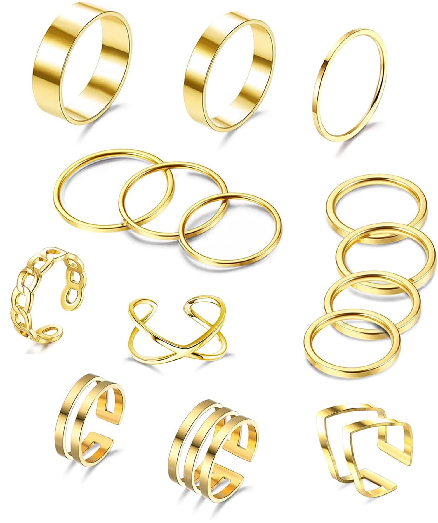 Bague en Acier Inoxydable Empilable Adramata pour Femmes Recycled Set