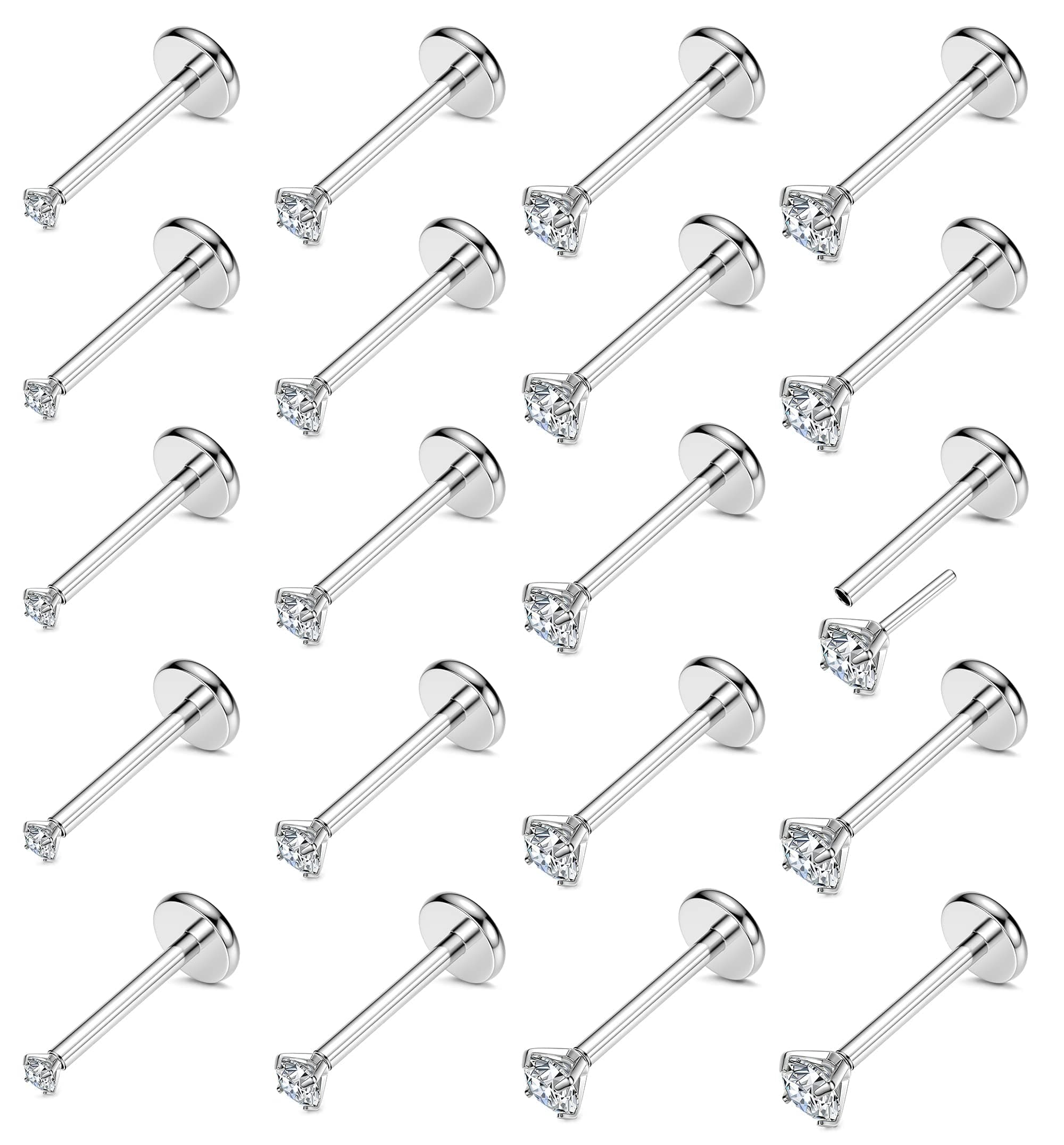 Adramata hypoallergénique acier inoxydable 16G/18G/20G lèvre piercing bijoux Monroe goujon nez oreille piercings chaudro