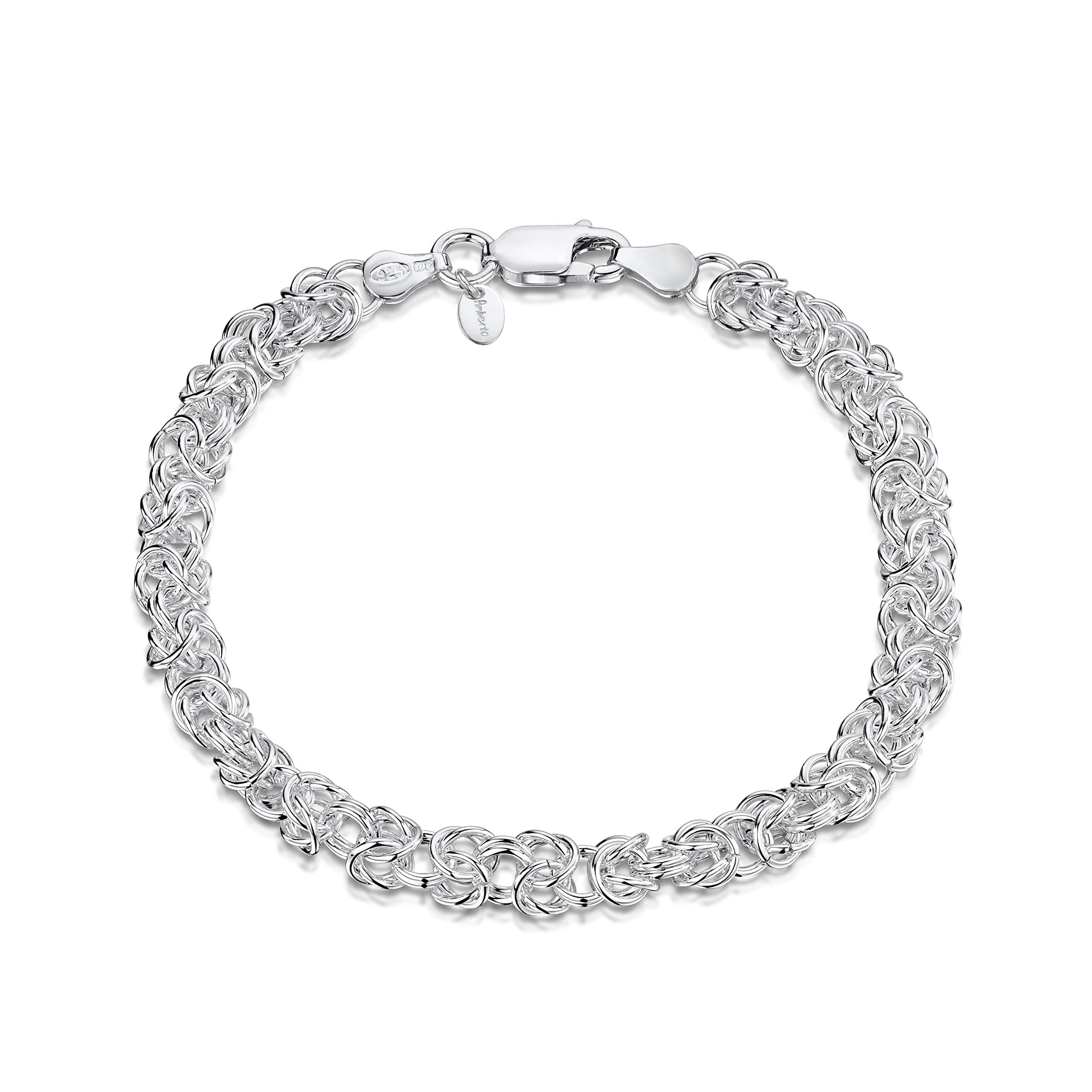 Amberta Bracelet Maille Royale Feminin en Argent Trendy Style Multitude Modèles
