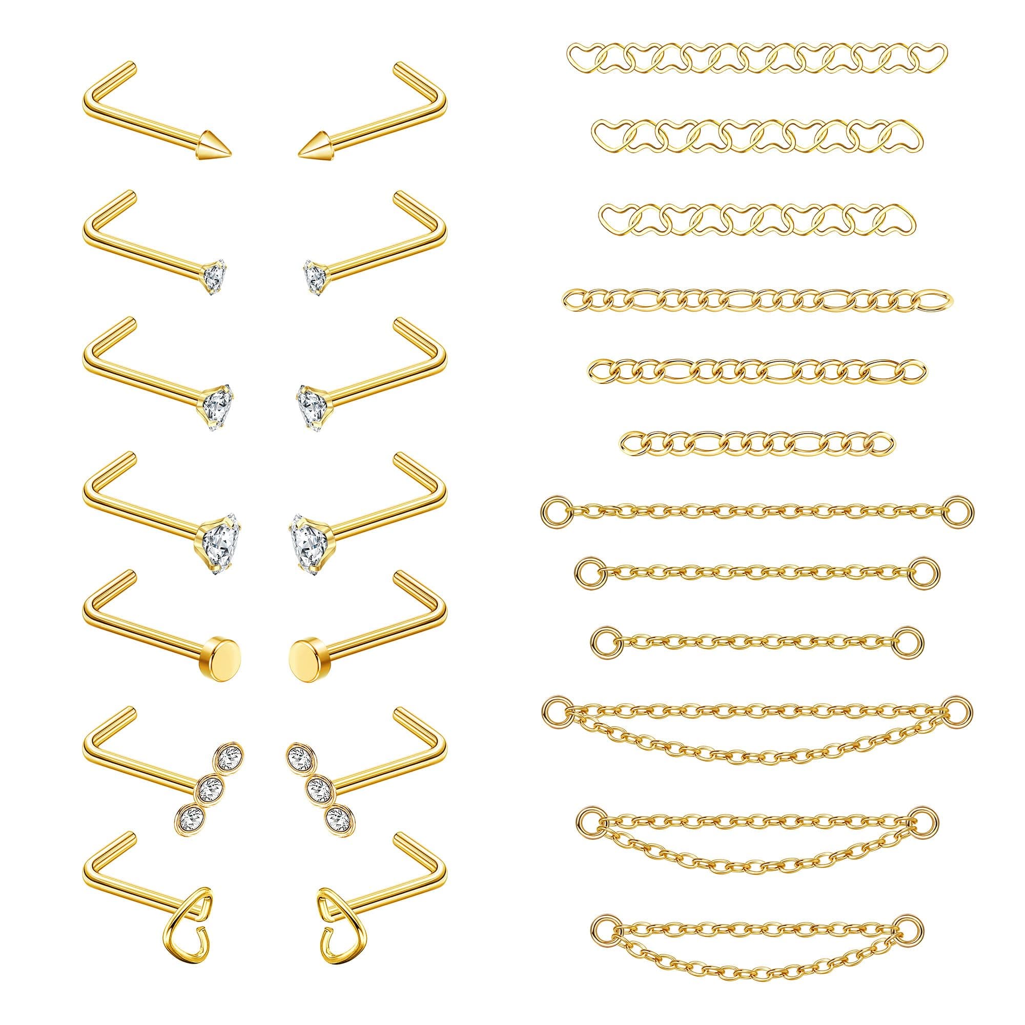 Nez de piercimg Adramataacier chirurgicalpour double piercing FemmesHommes